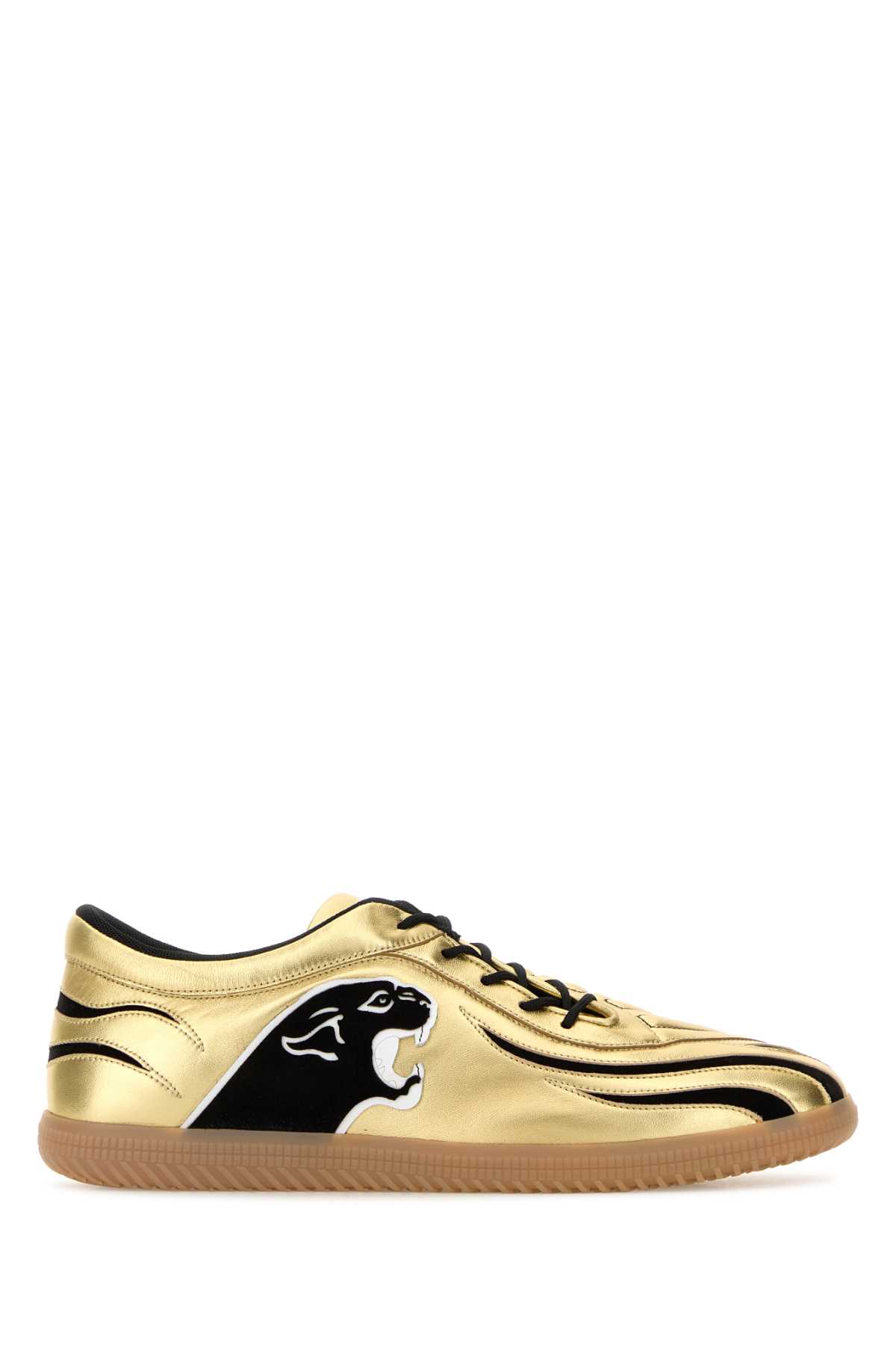 Valentino Garavani Gold Leather Sneakers In Multi