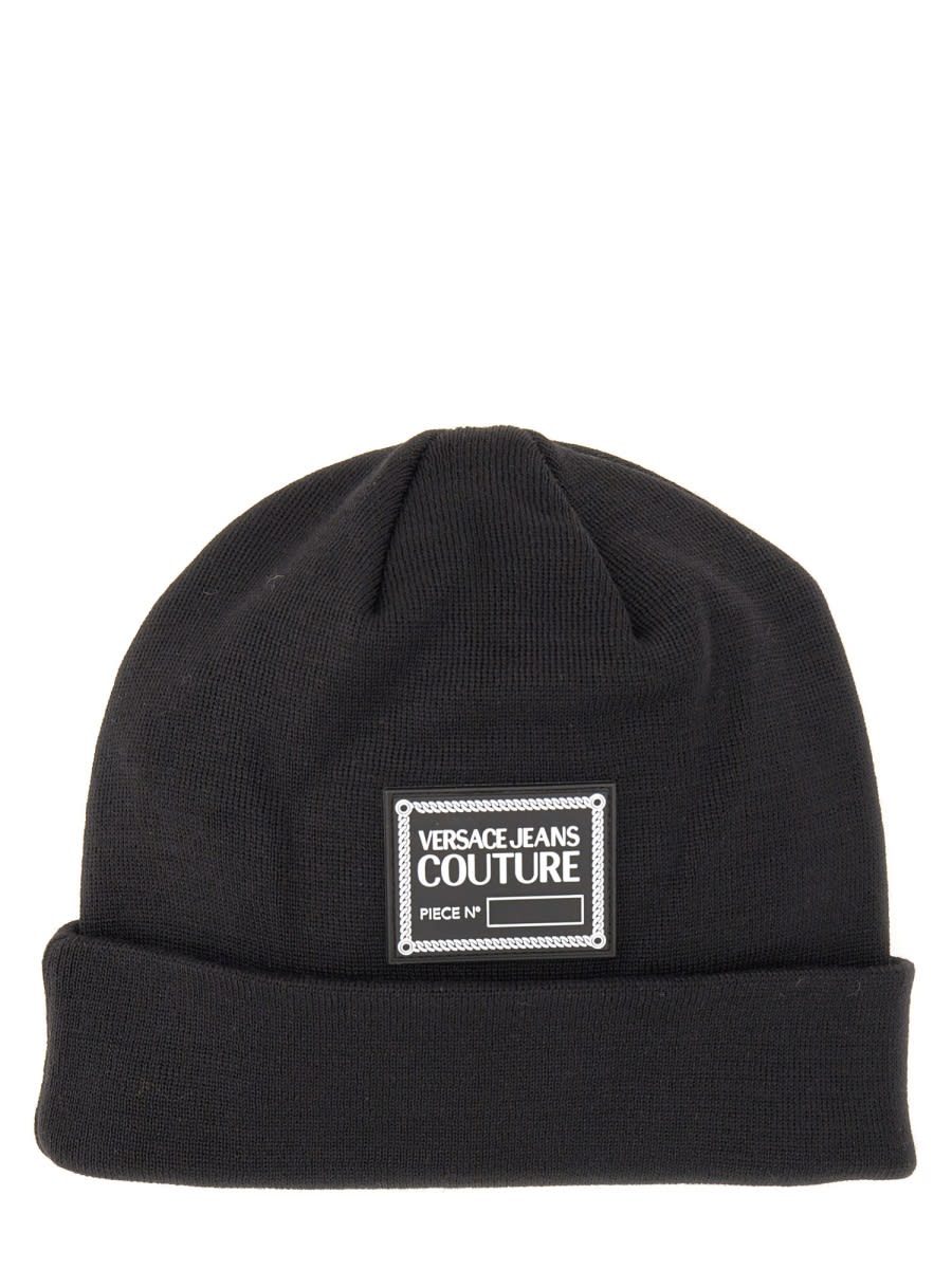 Shop Versace Jeans Couture Hat With Logo In Black