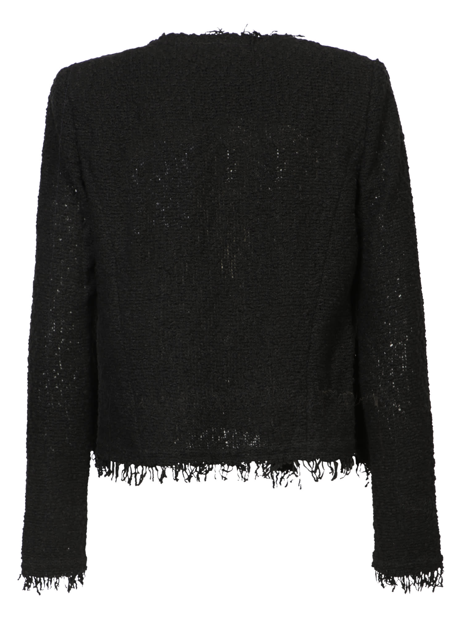 Iro Shavani Collarless Casual Jacket In Black