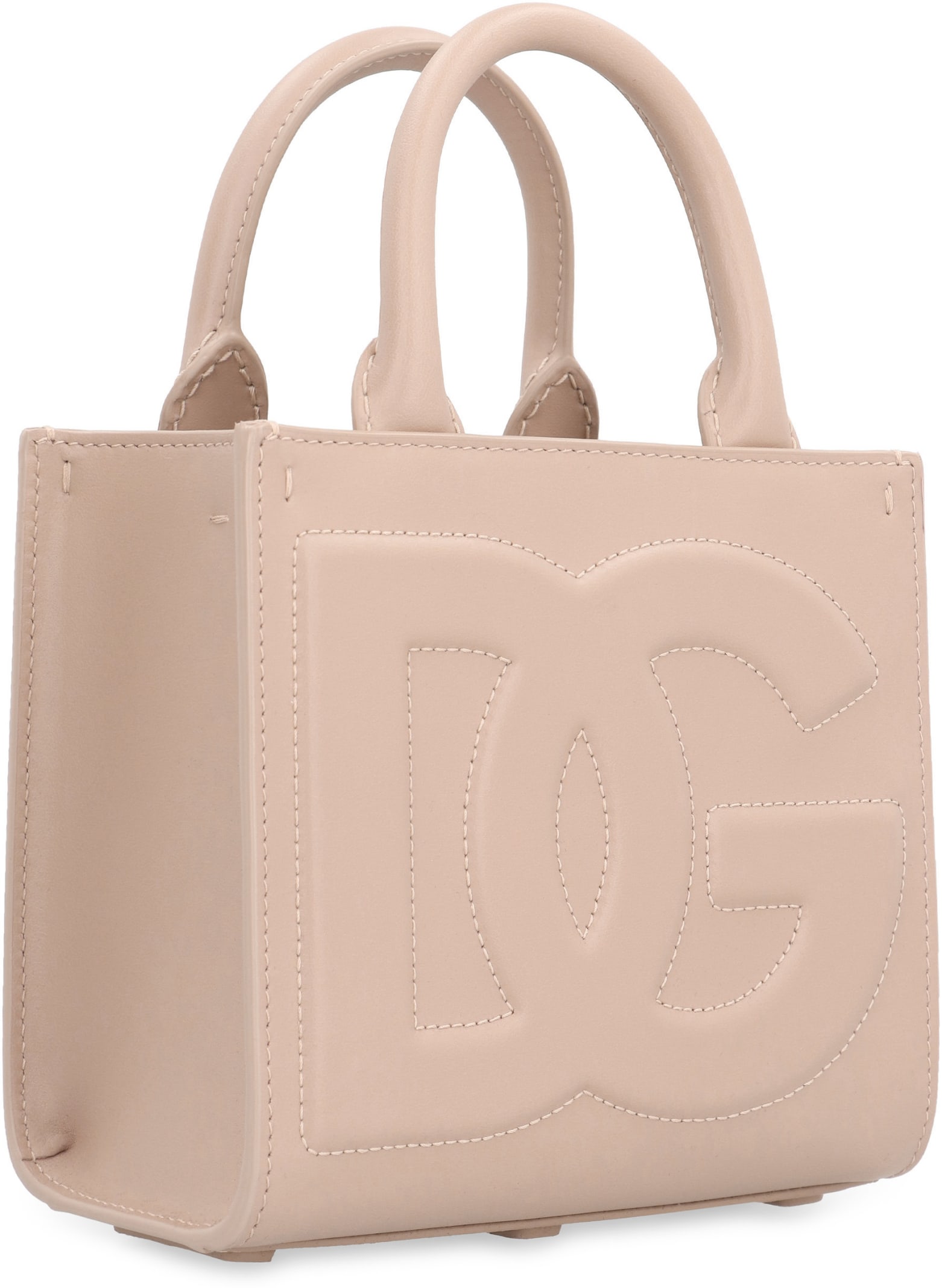 Shop Dolce & Gabbana Dg Daily Mini Leather Tote In Pale Pink