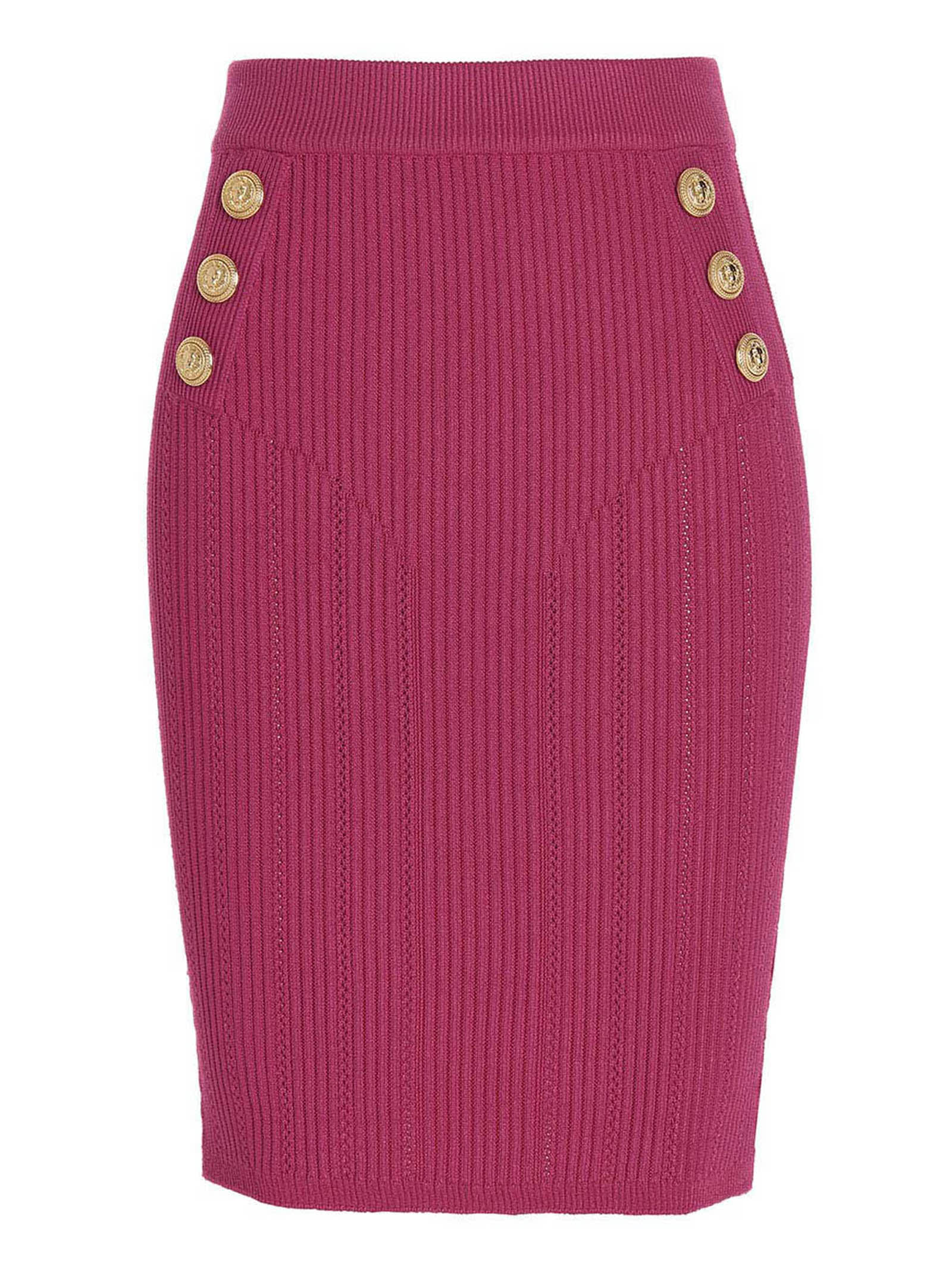 Balmain Logo Button Knit Skirt