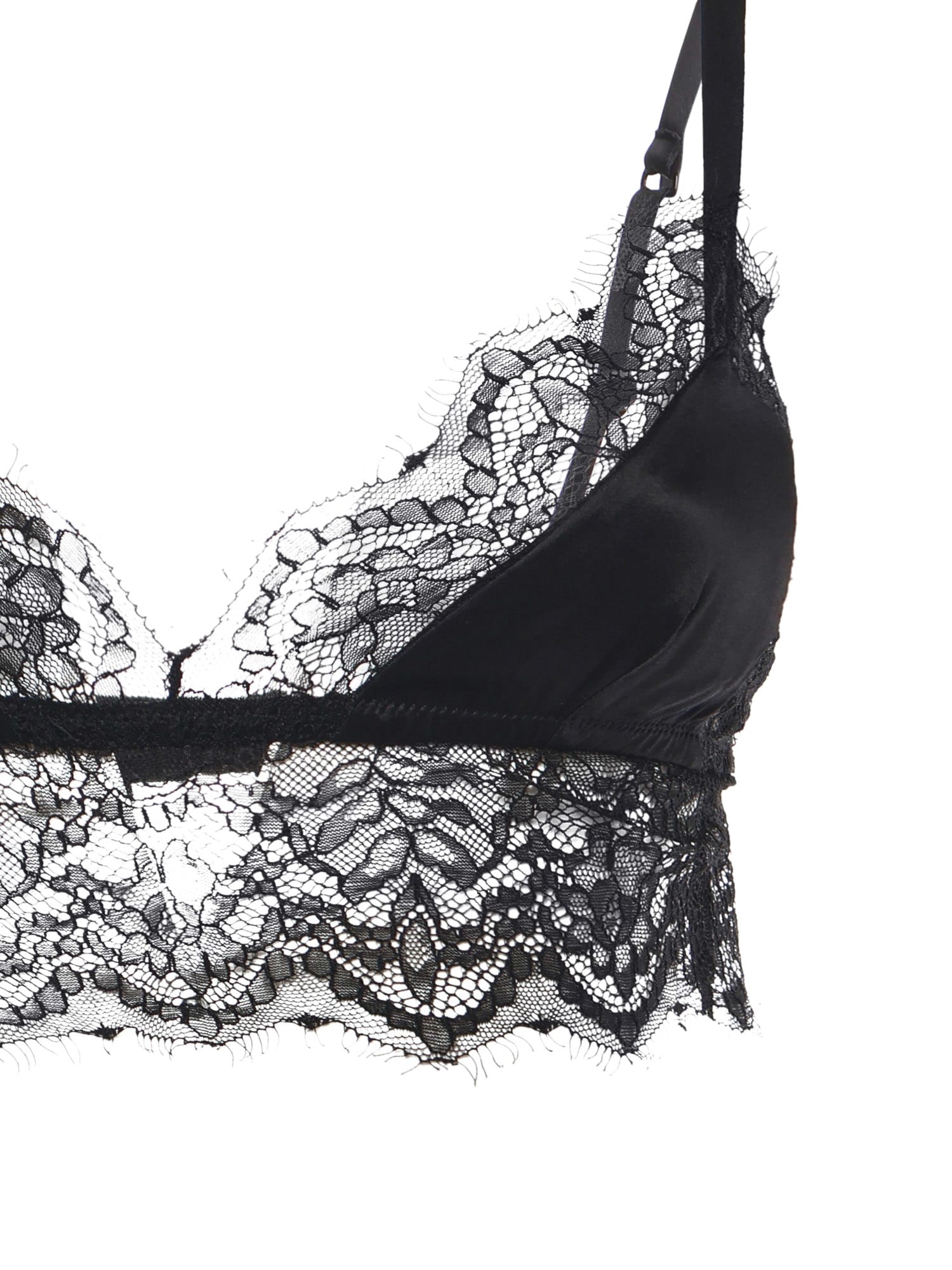 Dolce & Gabbana Silk Satin Soft-cup Bralette In Black