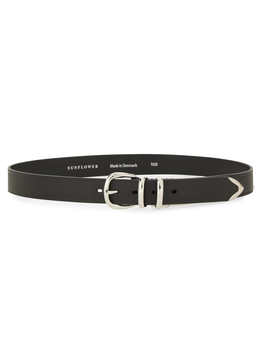 Sunflower Leather Belt In Black