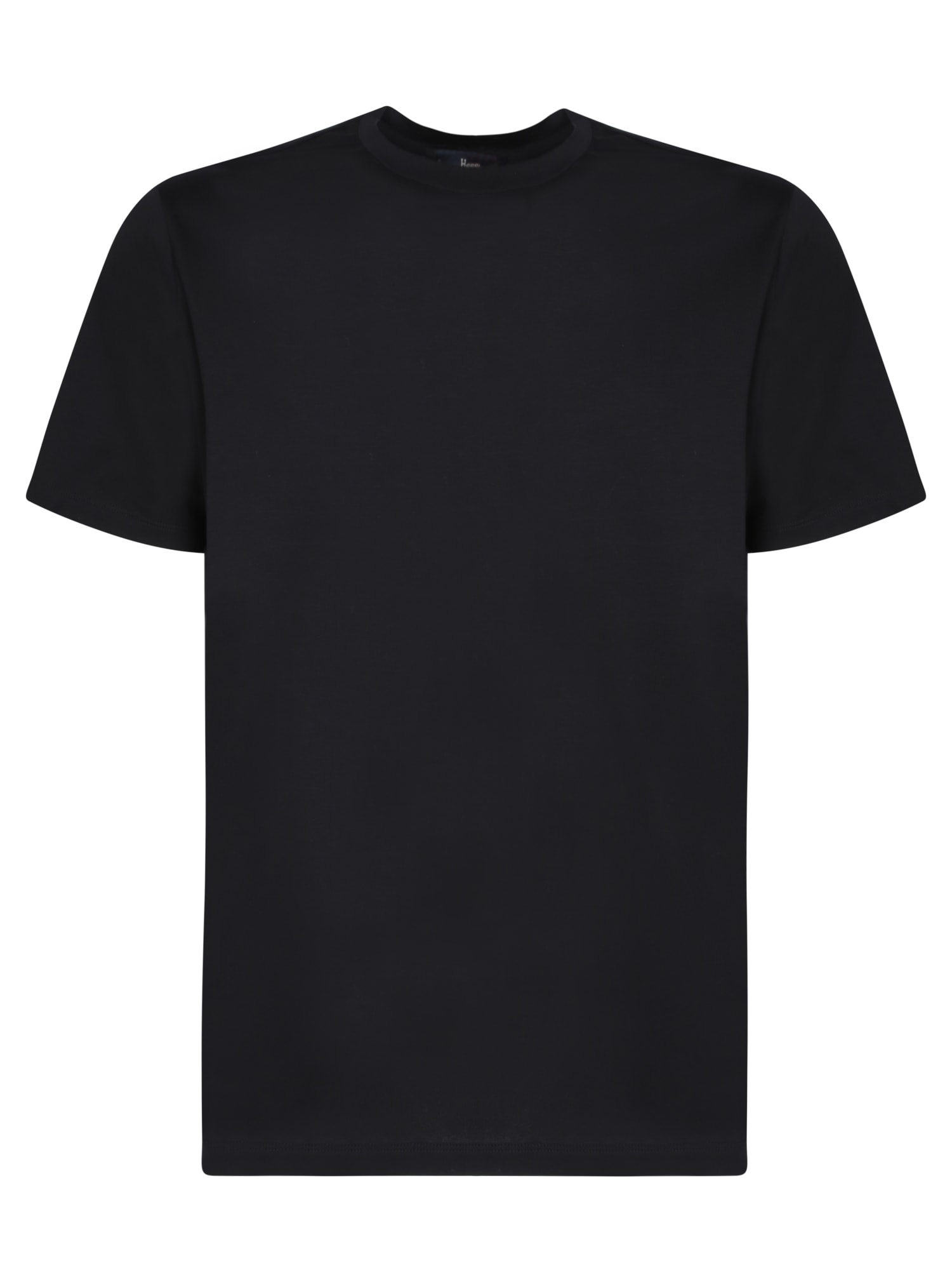 Shop Herno Superfine Cotton Stretch Black T-shirt