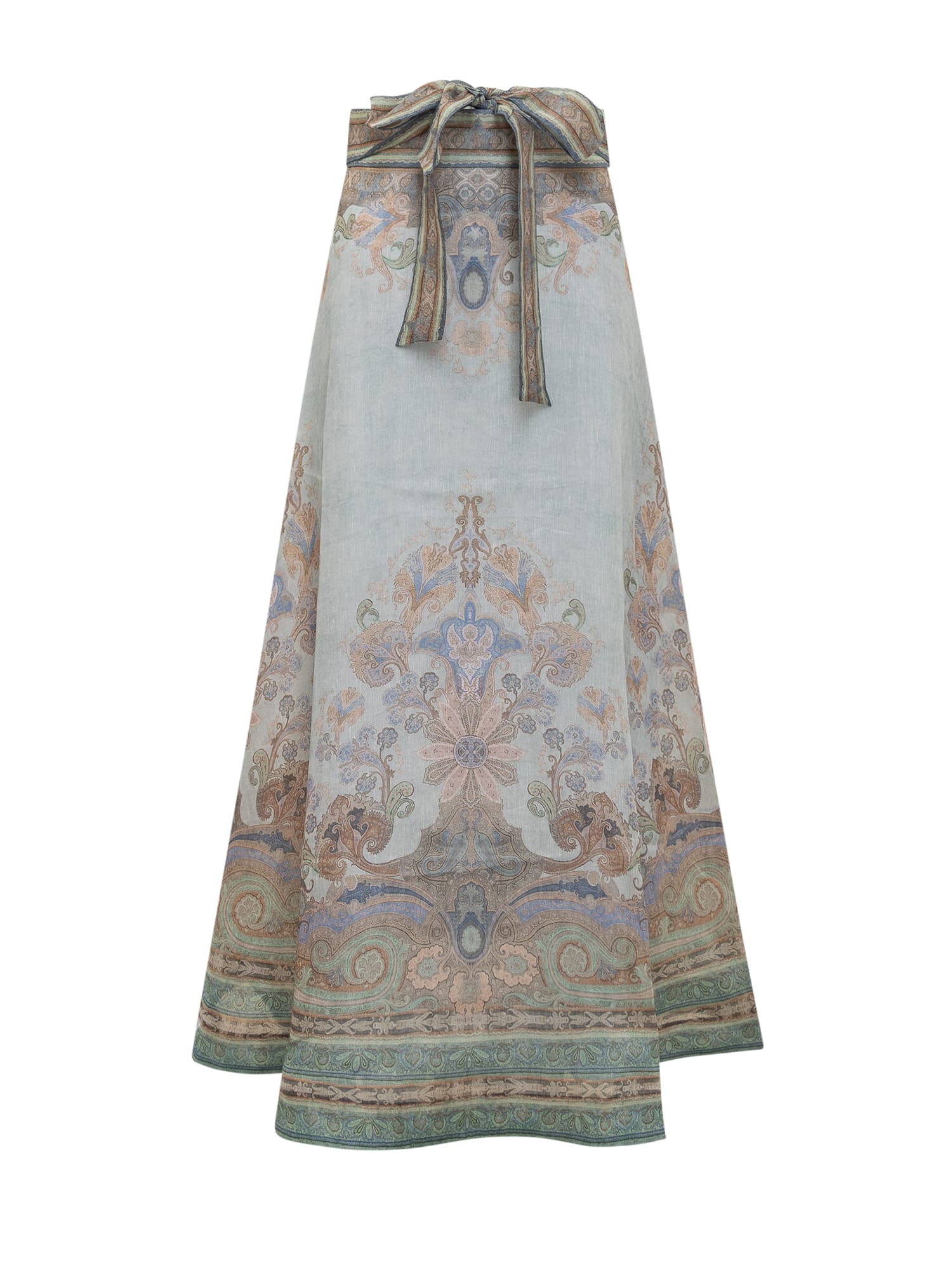 Shop Zimmermann Skirt In Blue Paisley