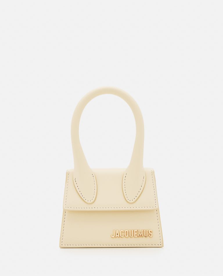 Shop Jacquemus Le Chiquito Leather Mini Bag In Ivory