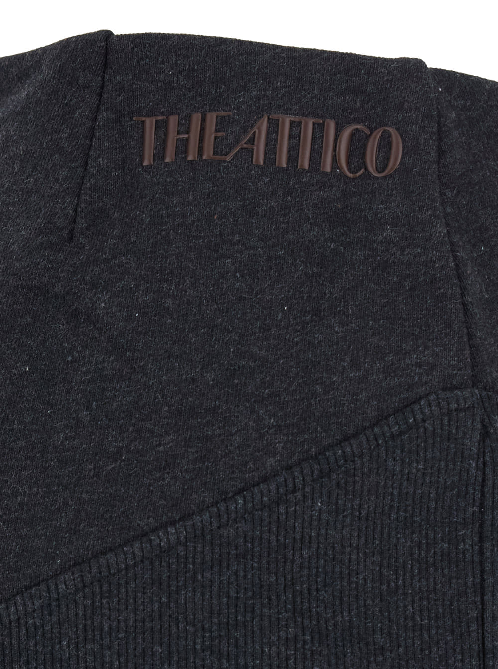 Attico Grey Midi Skirt With Logo Lettering And Handkerchief Hem In Cotton Woman In Gray