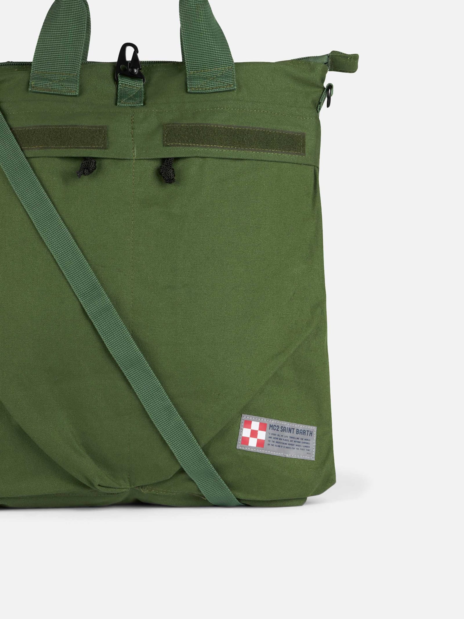 MC2 SAINT BARTH MILITARY GREEN CANVAS BACKPACK HELMUT