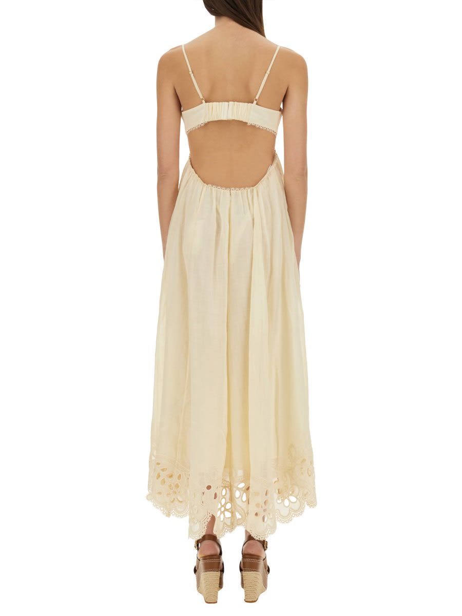 Zimmermann Coco Embroidered Ramie Maxi Dress In Neutral