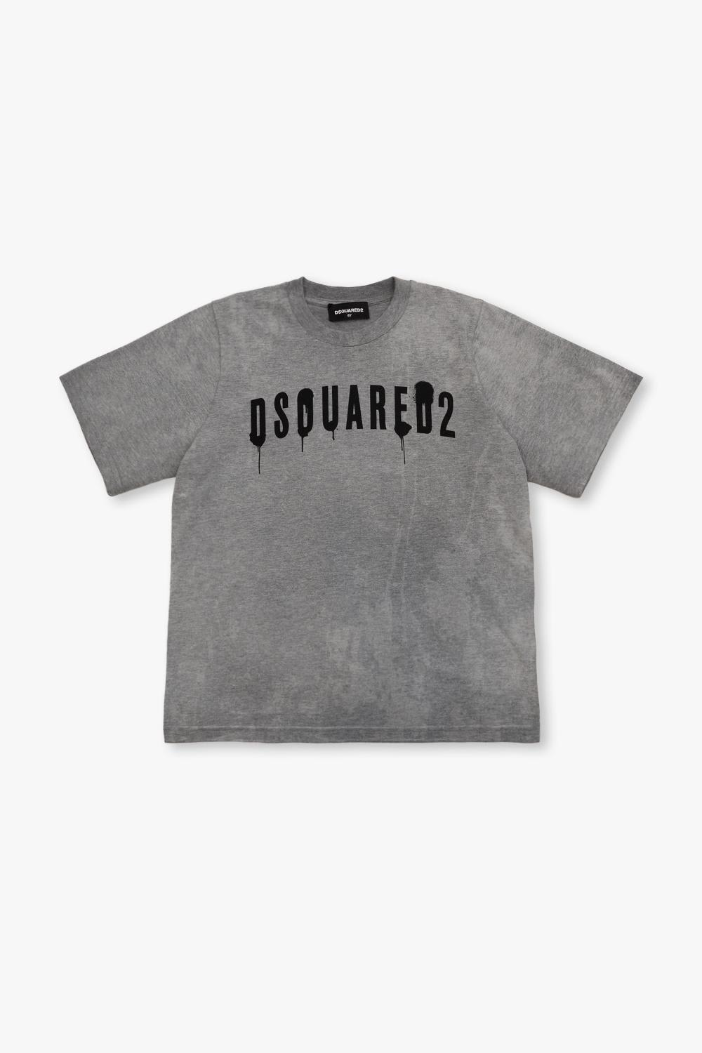 Dsquared2 Kids' T-shirt With Logo In Grigio