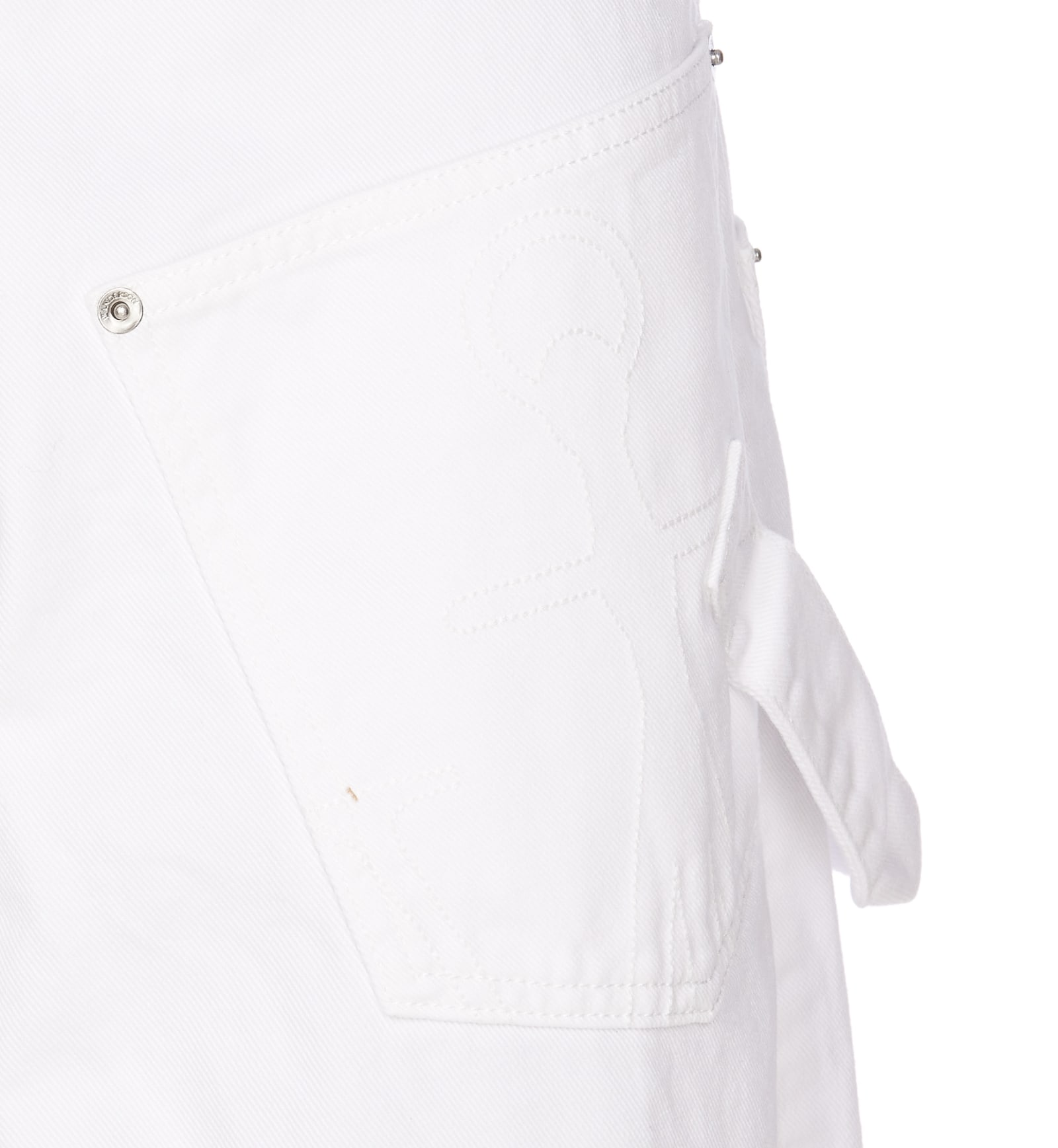 Shop Jw Anderson Crystal Denim Pants In White