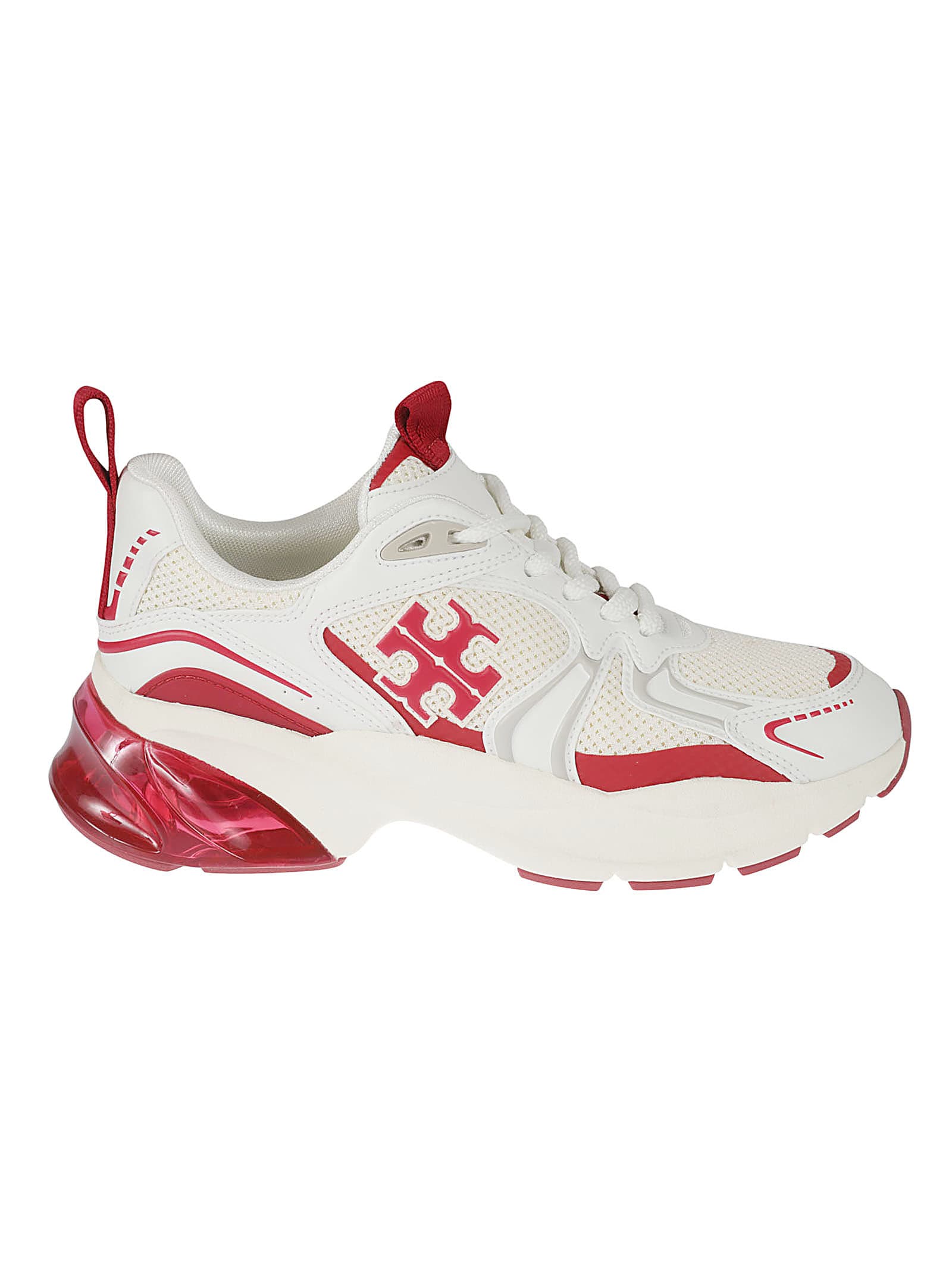 Tory Burch Good Luck Tech Trainer In New Cream/tory Red