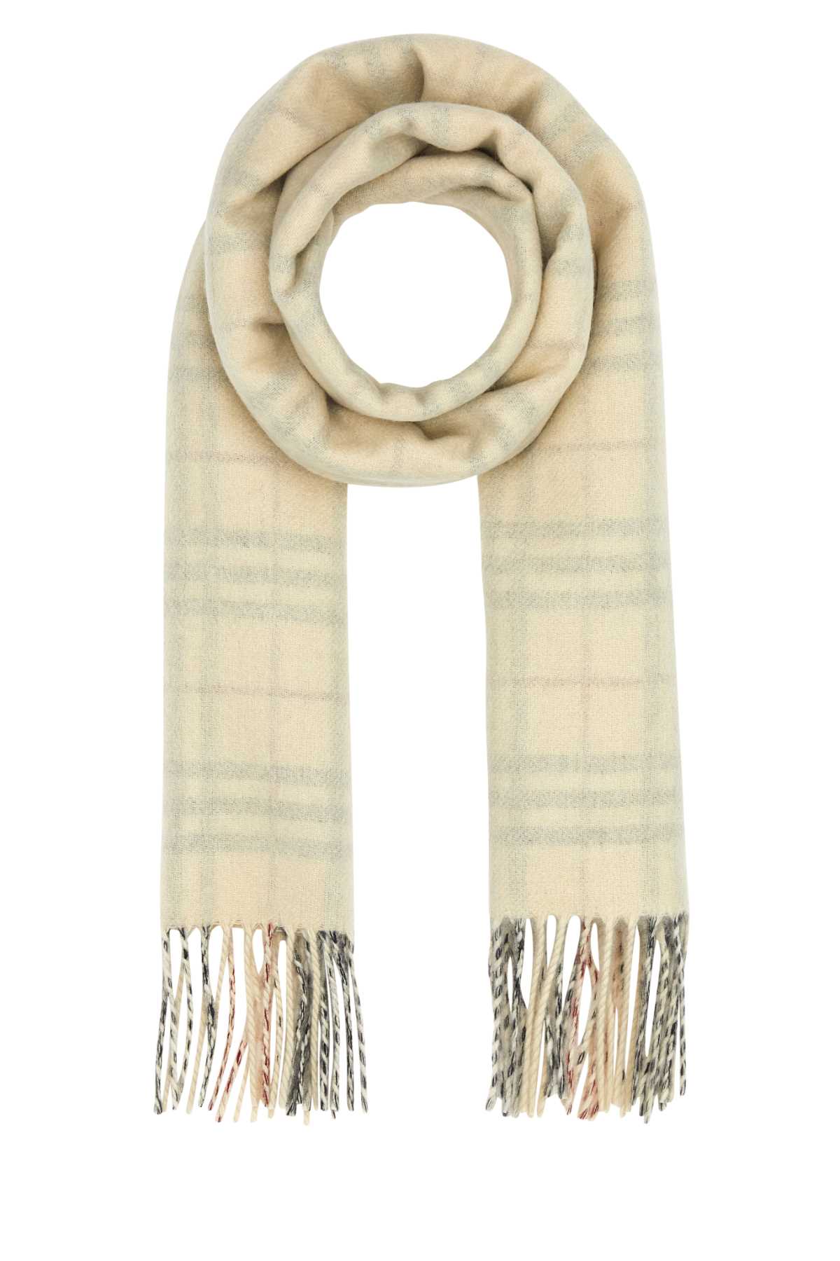 Shop Burberry Embroidered Cashmere Scarf In Stone