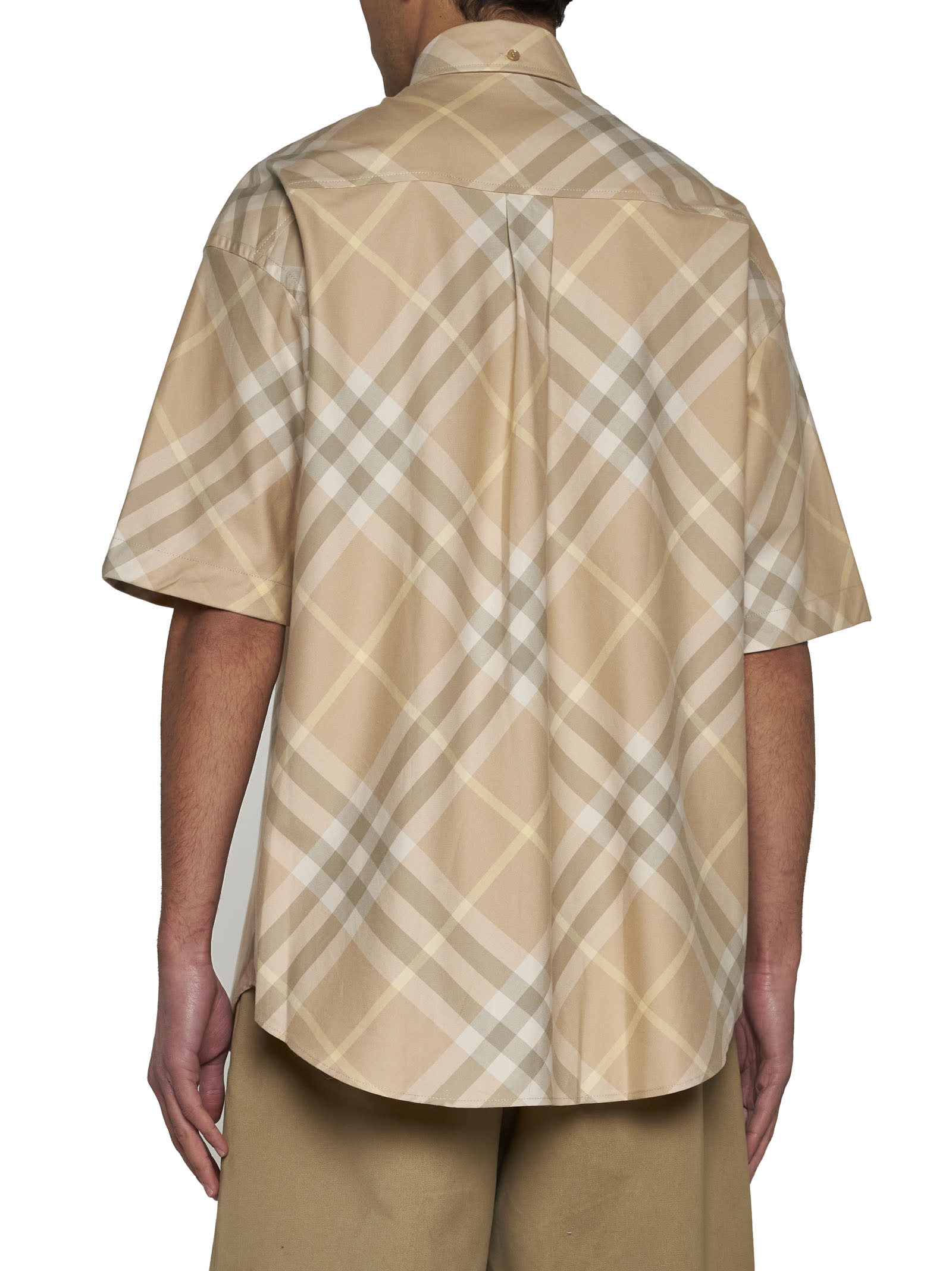 Shop Burberry Shirt In Flax Ip Check