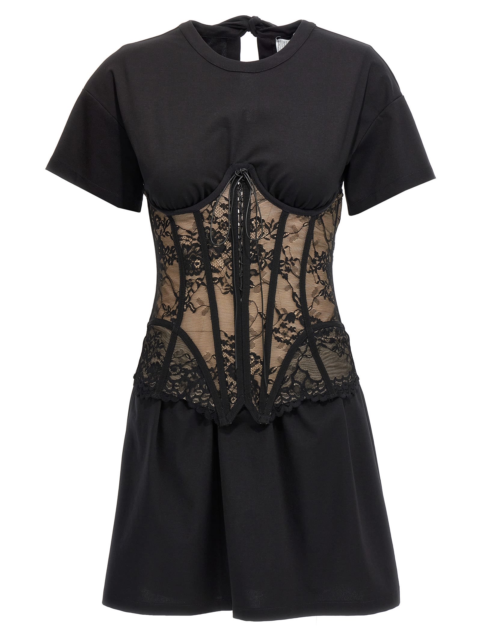 Shop Giuseppe Di Morabito Lace Bodice Insert Dress In Black