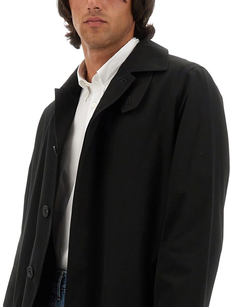 Shop Hugo Boss Long Trench In Black