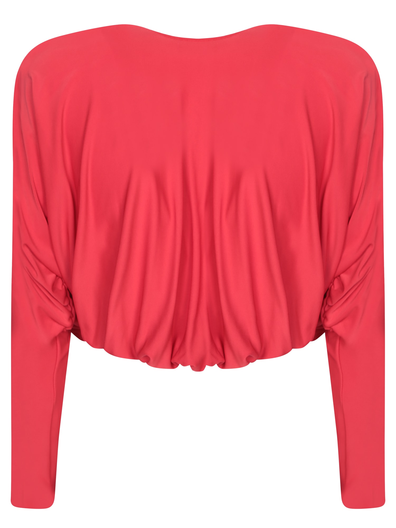 Shop Alice And Olivia Red Cropped Twist Blouse Alice + Olivia