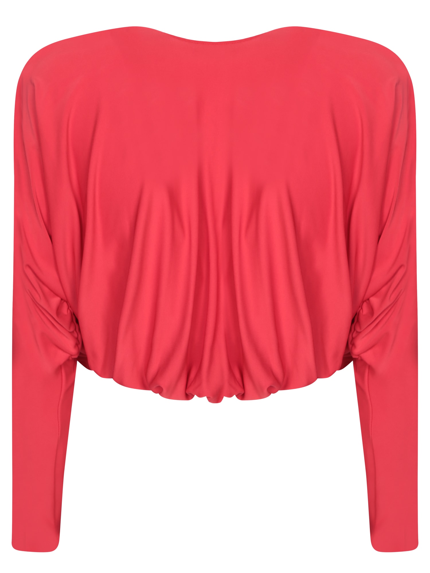 Shop Alice And Olivia Red Cropped Twist Blouse