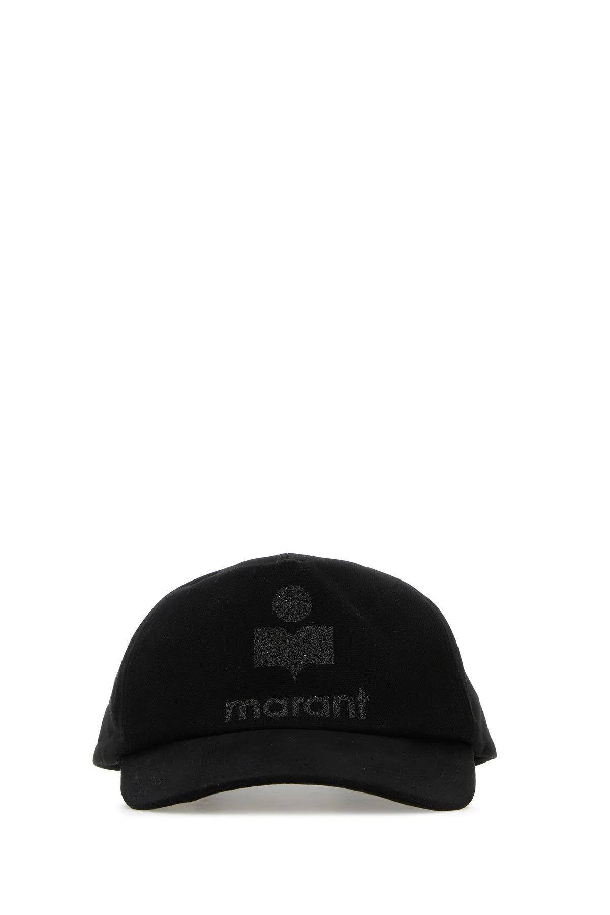 ISABEL MARANT BLACK COTTON TYRON BASEBALL CAP