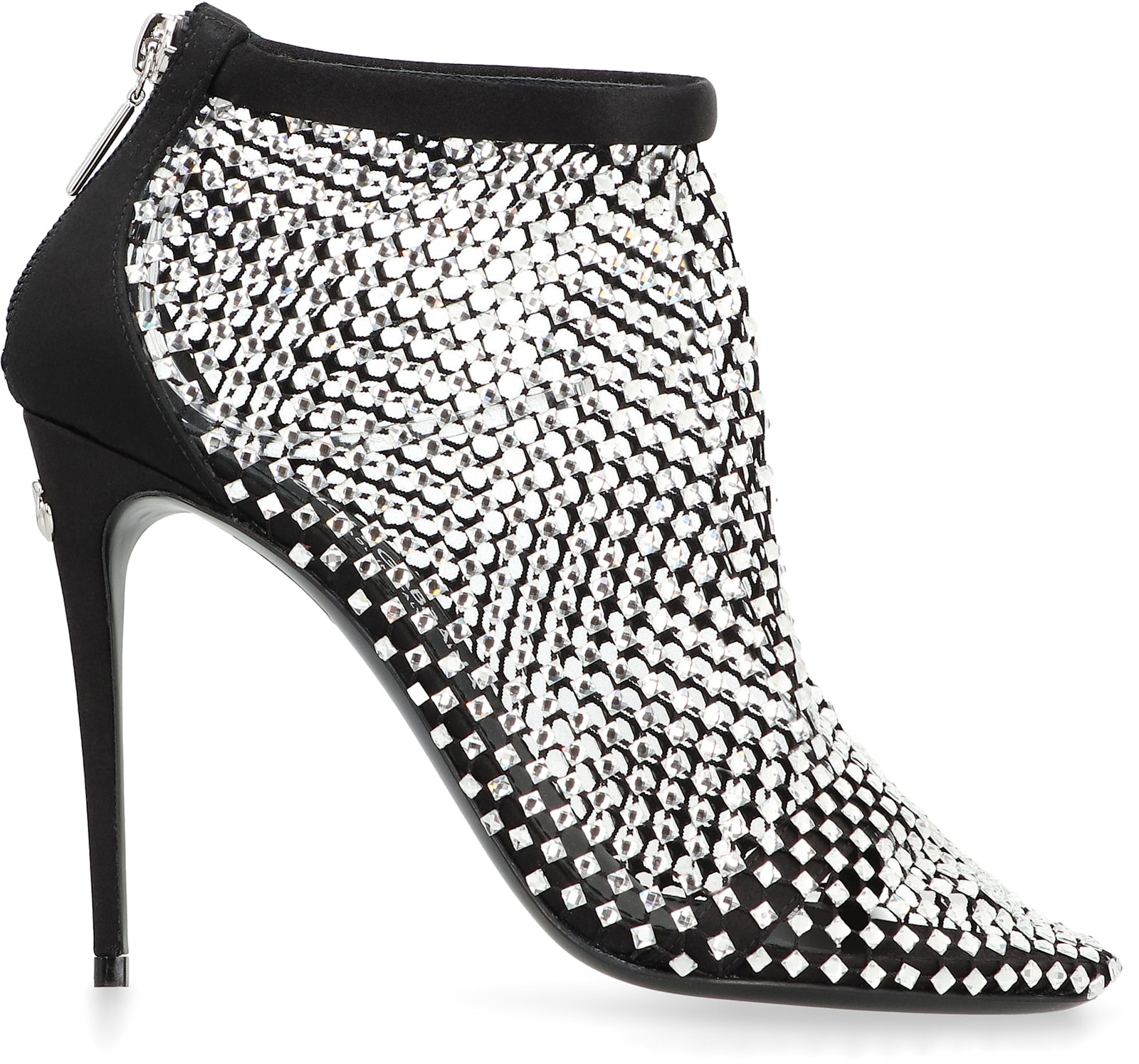 Dolce & Gabbana Rhinestone-embellished Satin Pumps In Black