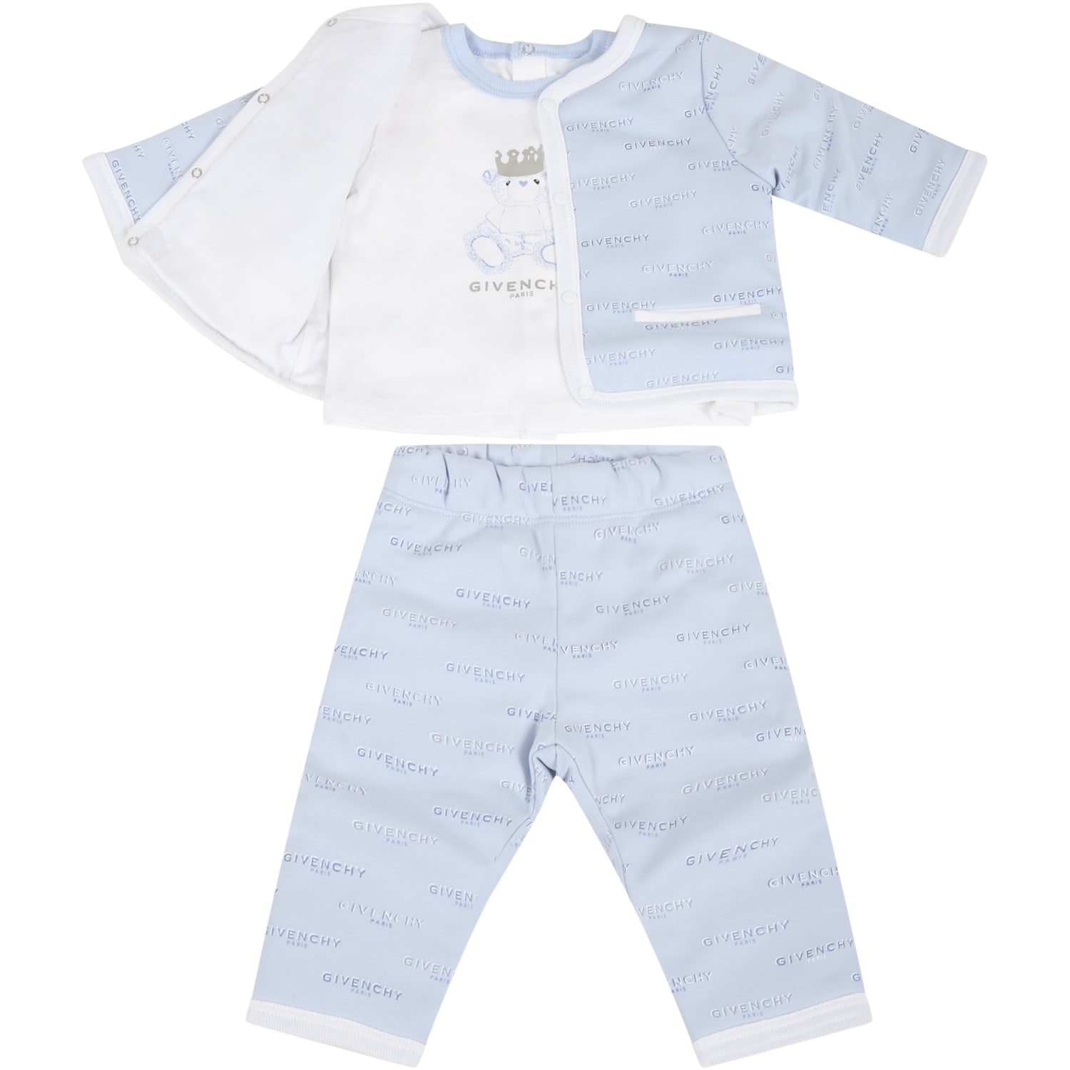Givenchy Light Blue Tracksuit For Baby Boy