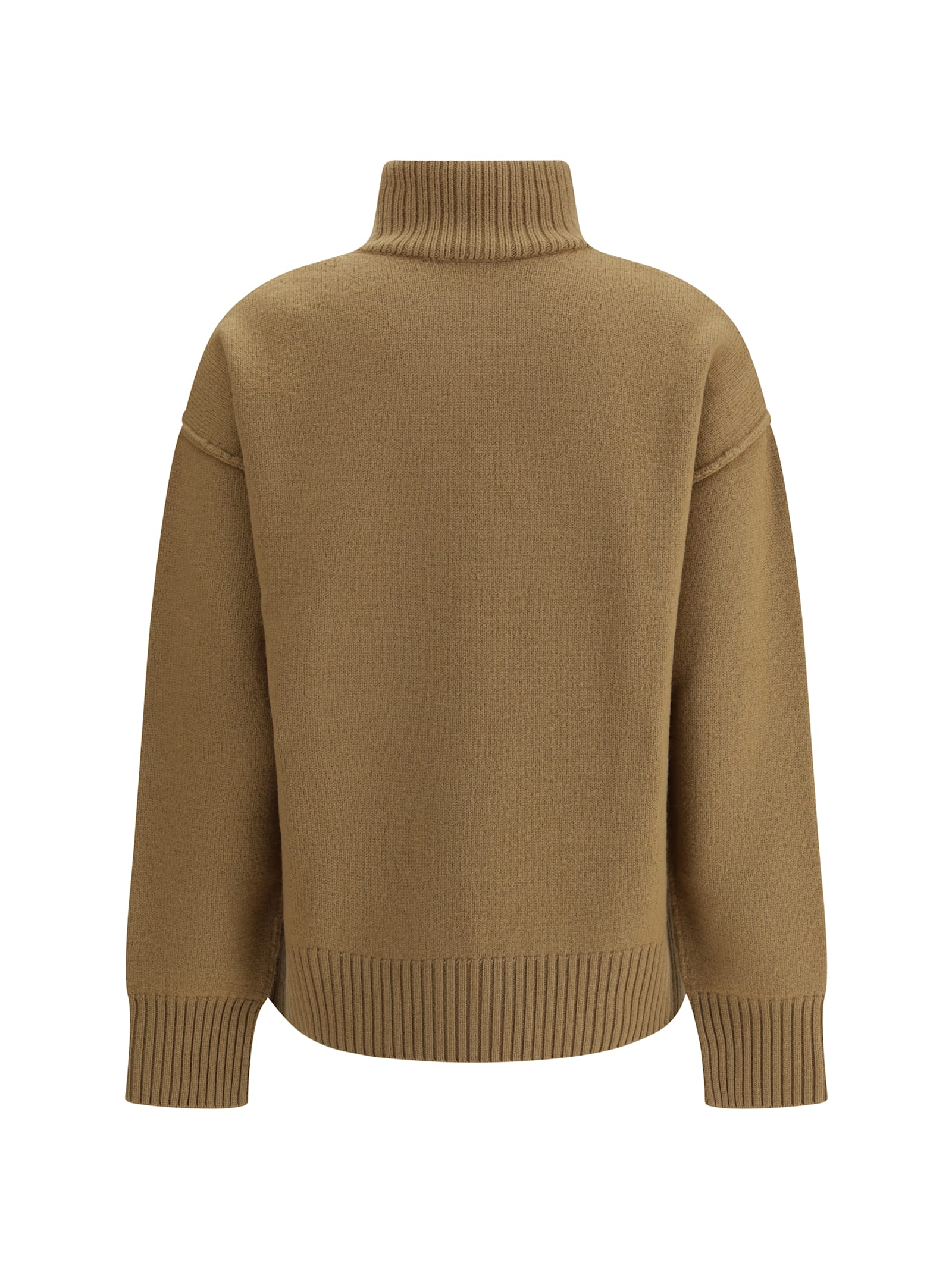 Ami Alexandre Mattiussi Ami Paris Women Ami De Coeur Turtleneck Sweater In Brown