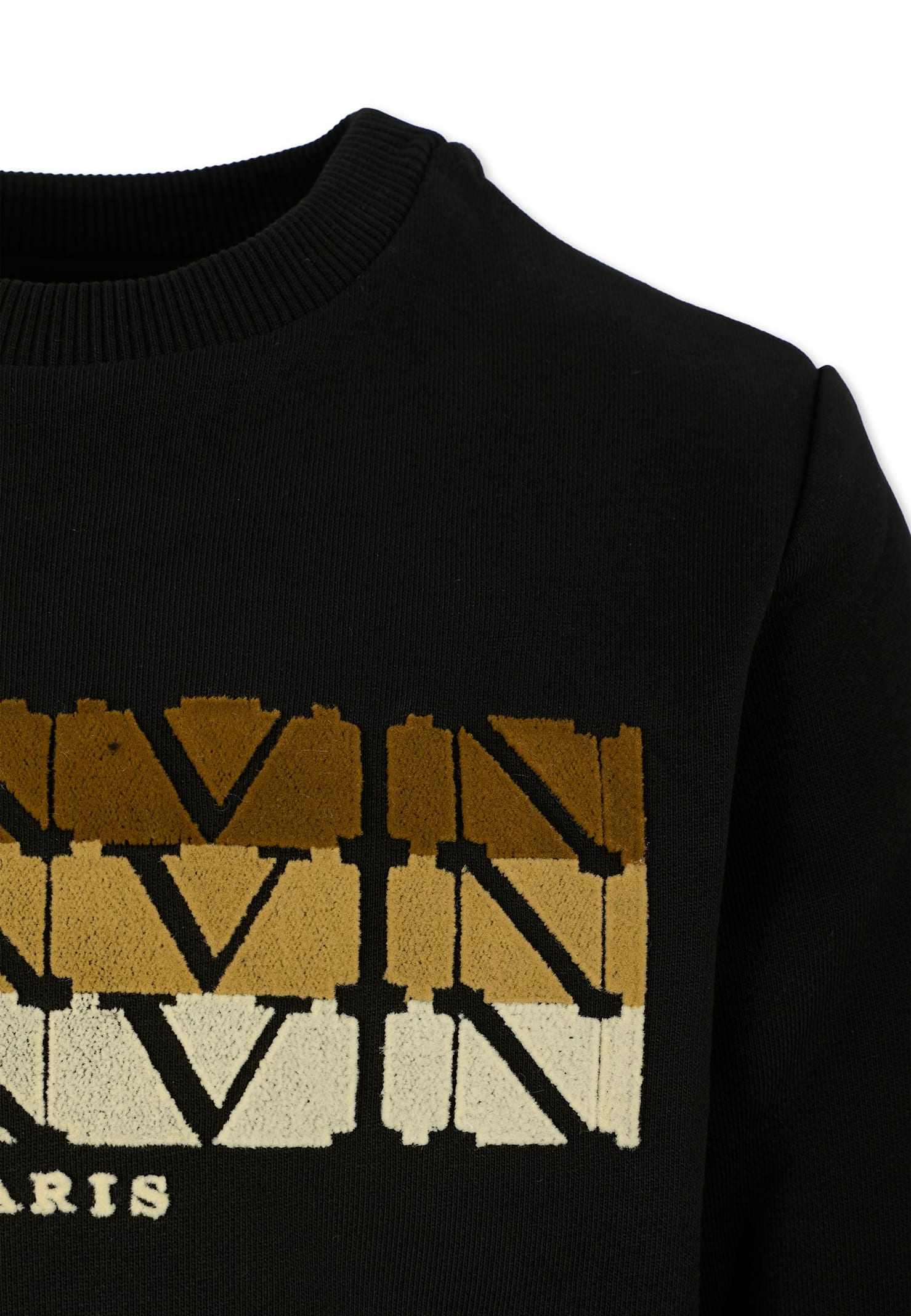 Lanvin Black Sweatshirt For Kids With Logo In Black