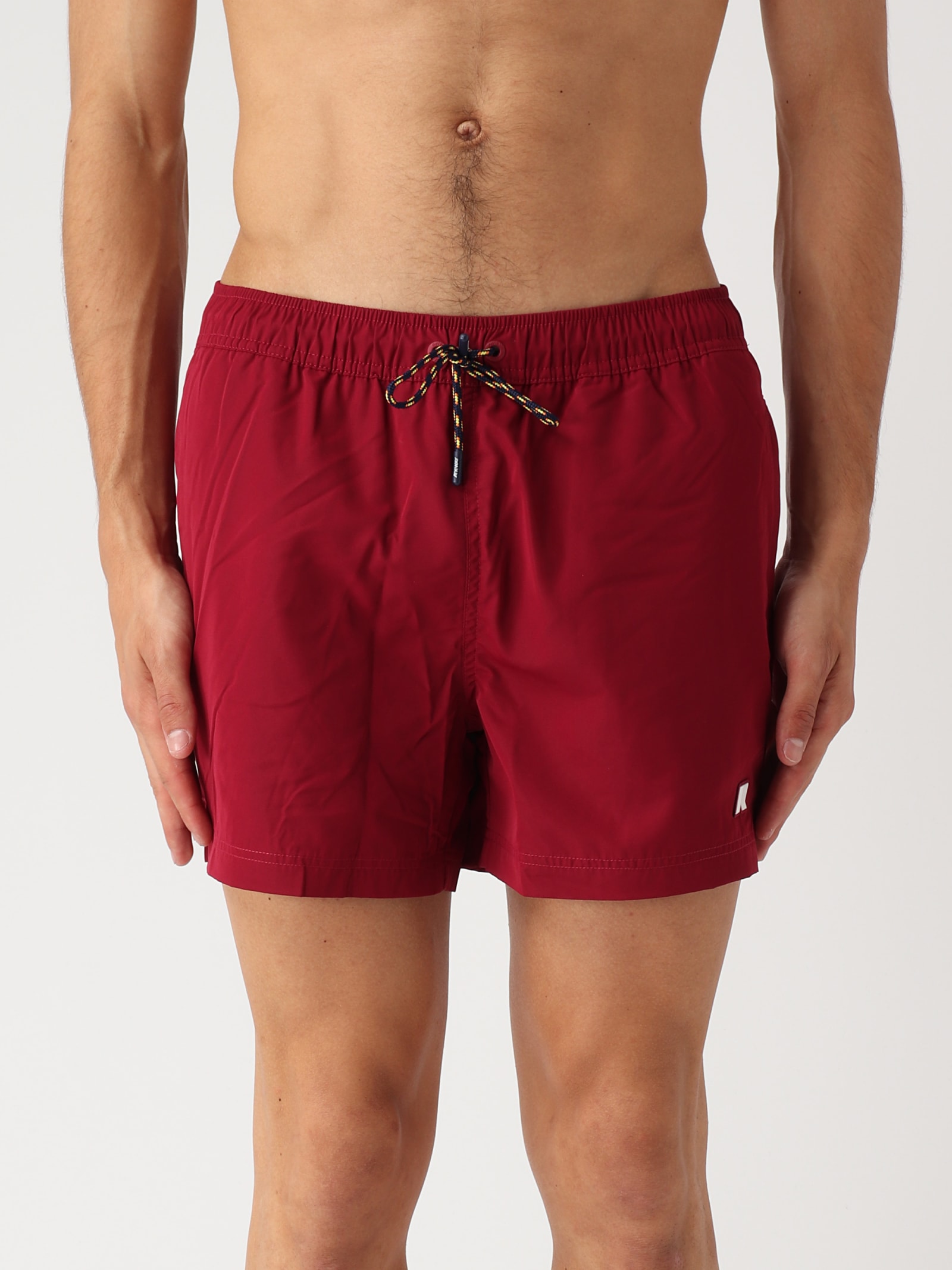 Shop K-way Costume Da Bagno Boxer Swim Shorts In Rosso