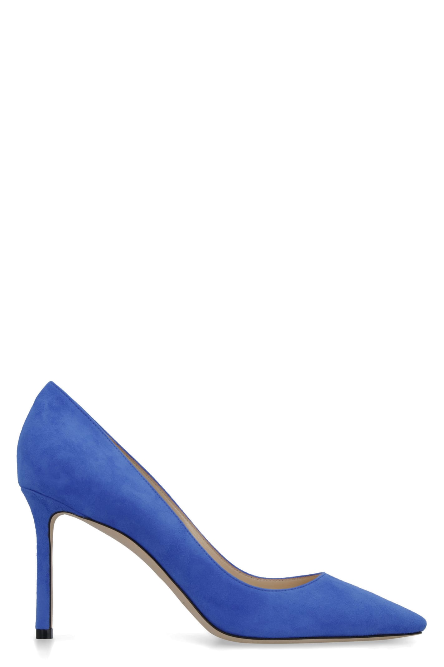 JIMMY CHOO ROMY 85 SUEDE PUMPS