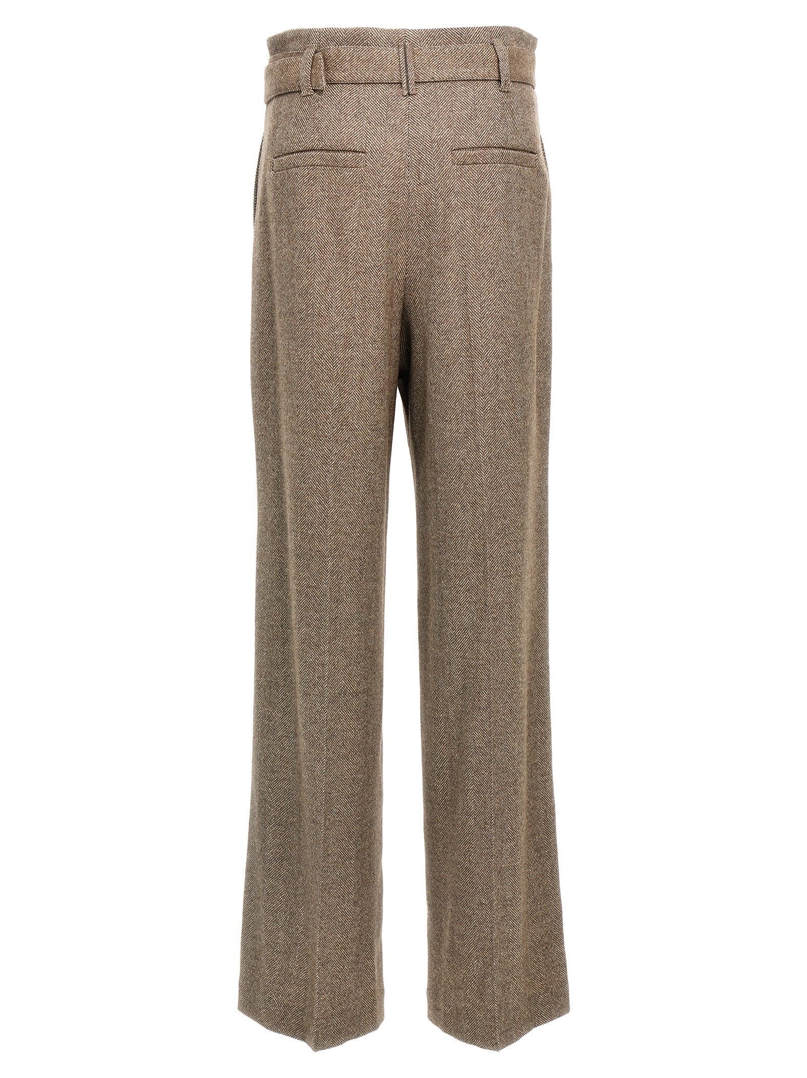 Shop Brunello Cucinelli Chevron Pants In Brown