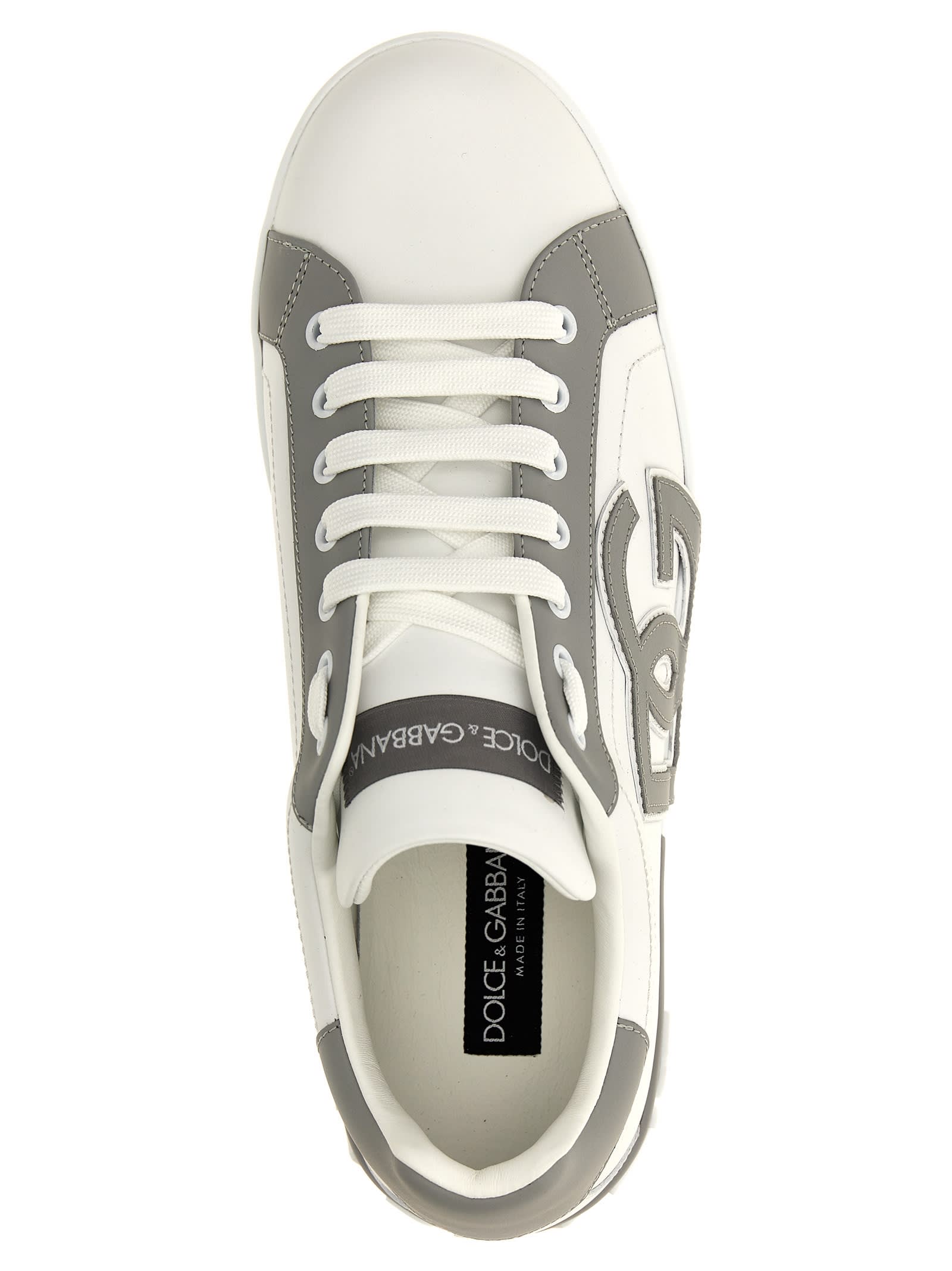 Shop Dolce & Gabbana Portofino Sneakers In Gray