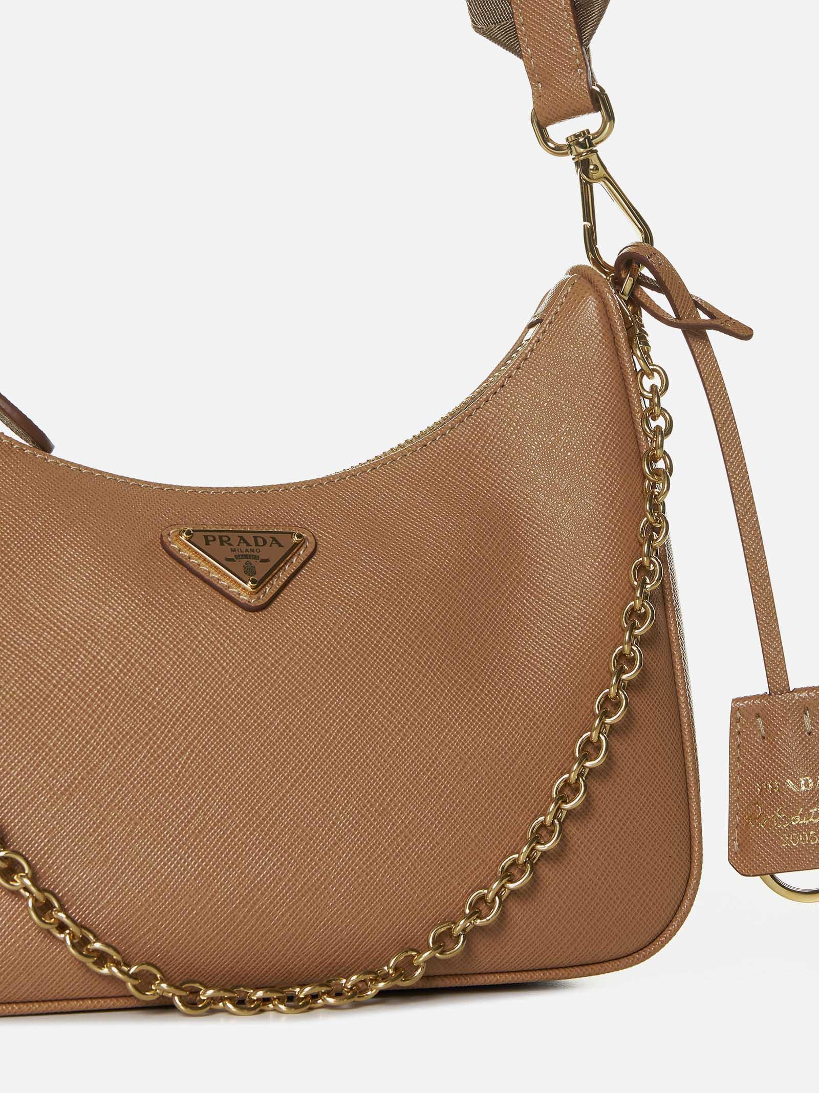 Shop Prada Re-edition 2005 Saffiano Leather Bag In Naturale 1