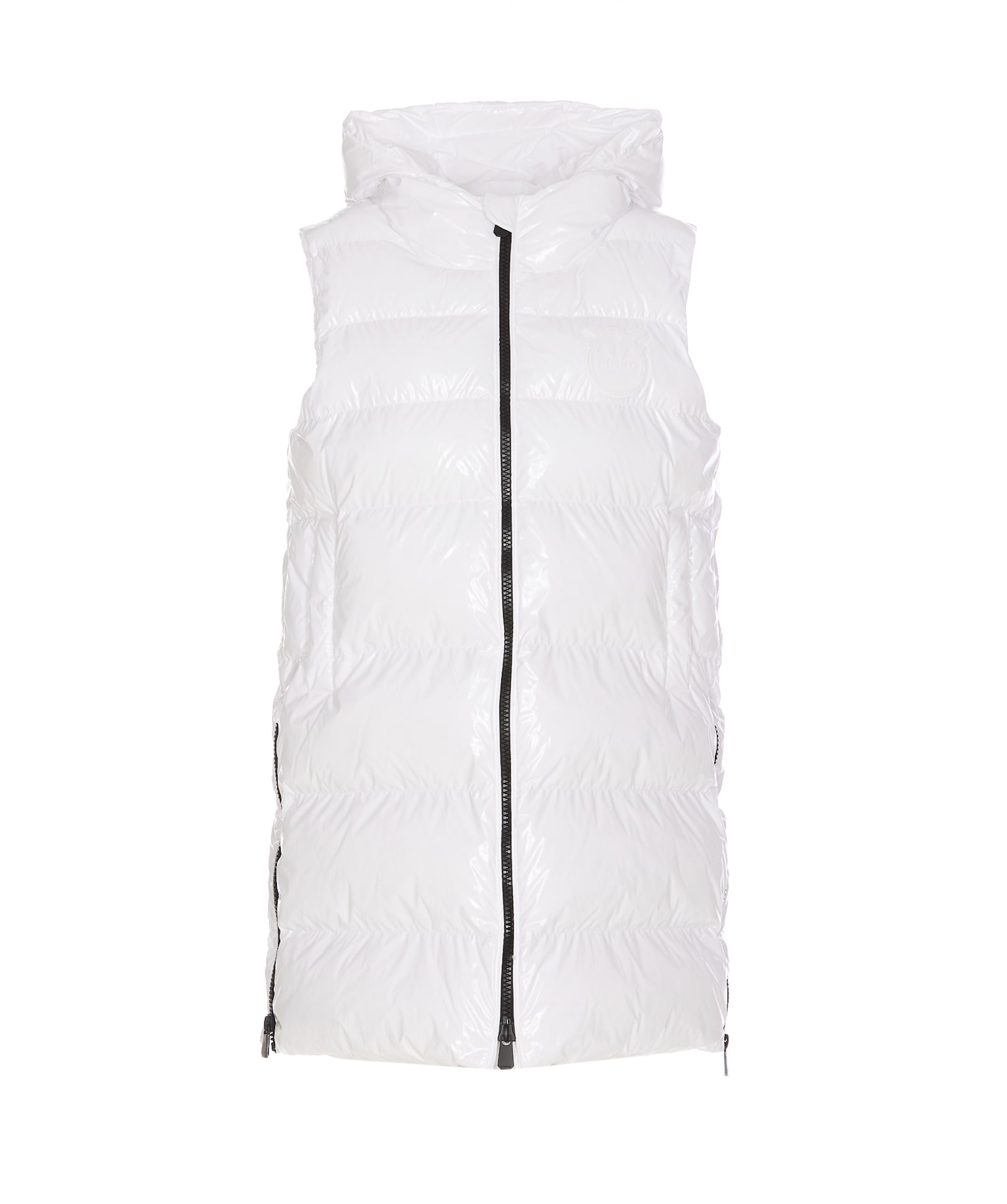 Shop Pinko Crystal Nylon Waistcoat In White