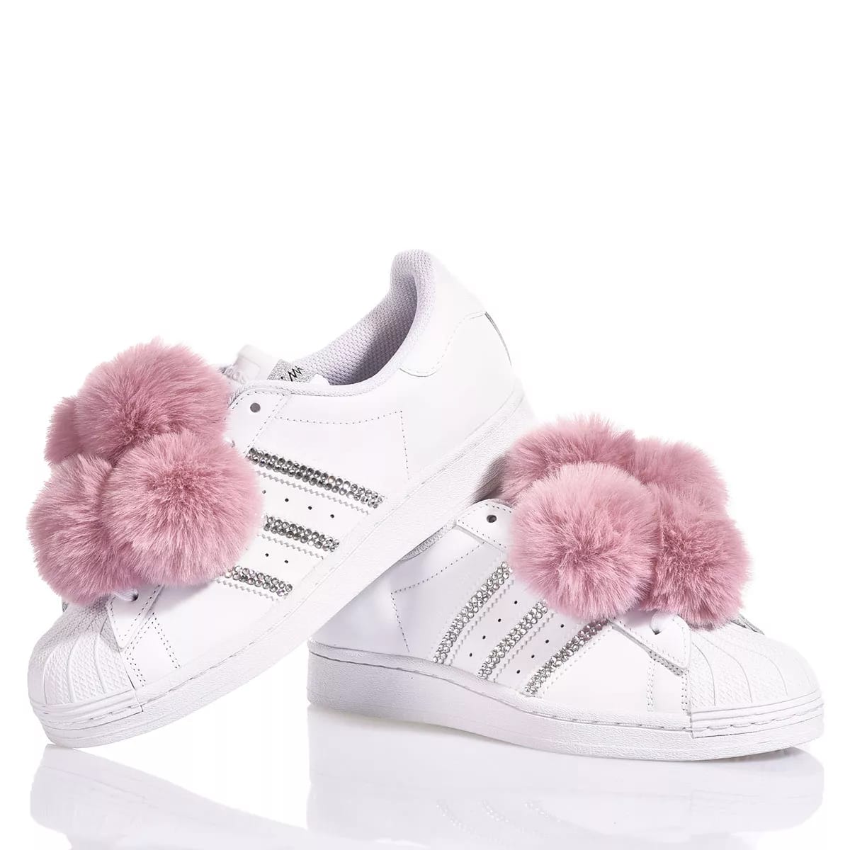 Shop Mimanera Adidas Superstar Pink Pom Pom