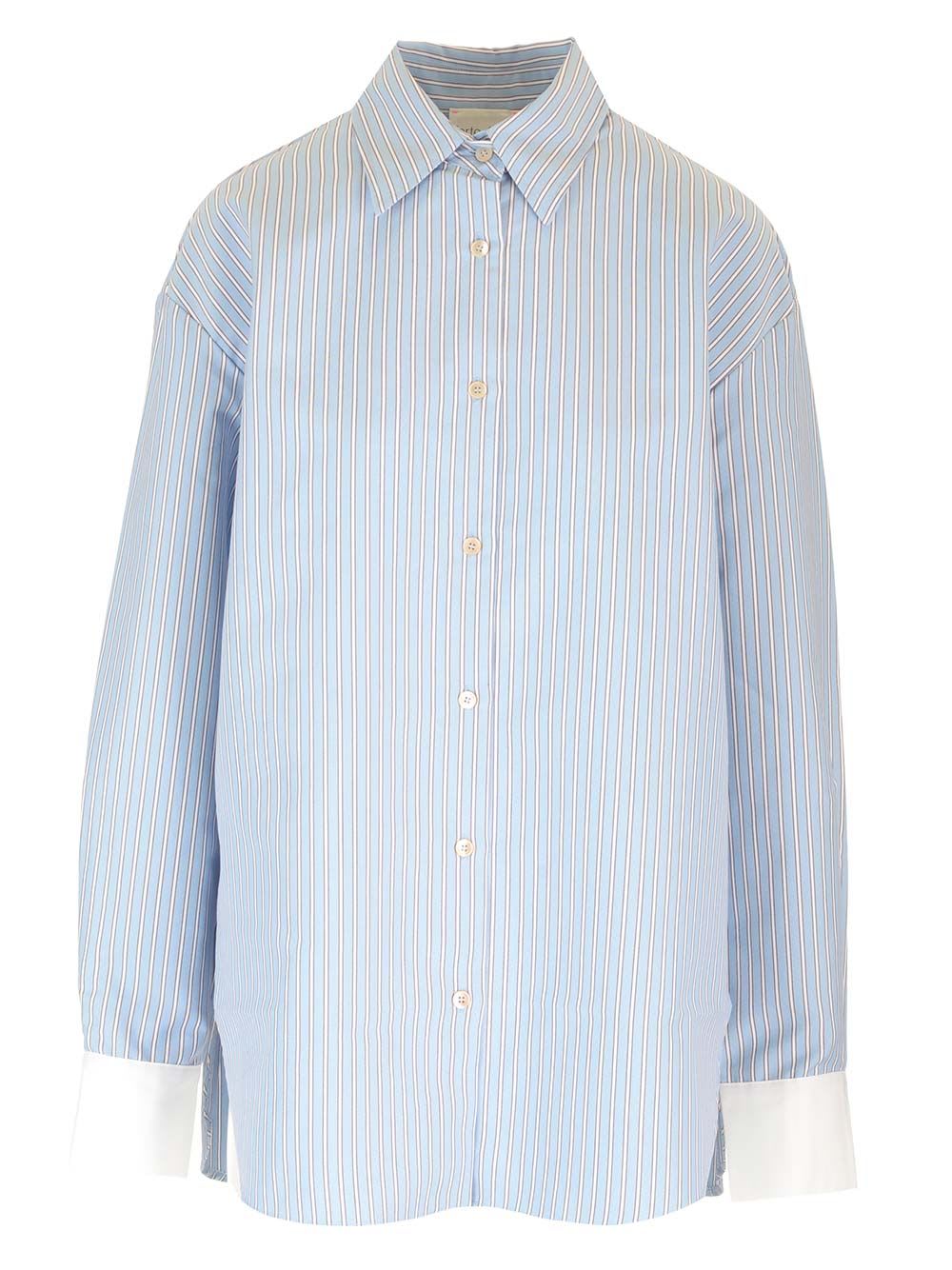 Forte_Forte Chic Oxford Stripe Shirt With Contrasting Cuffs