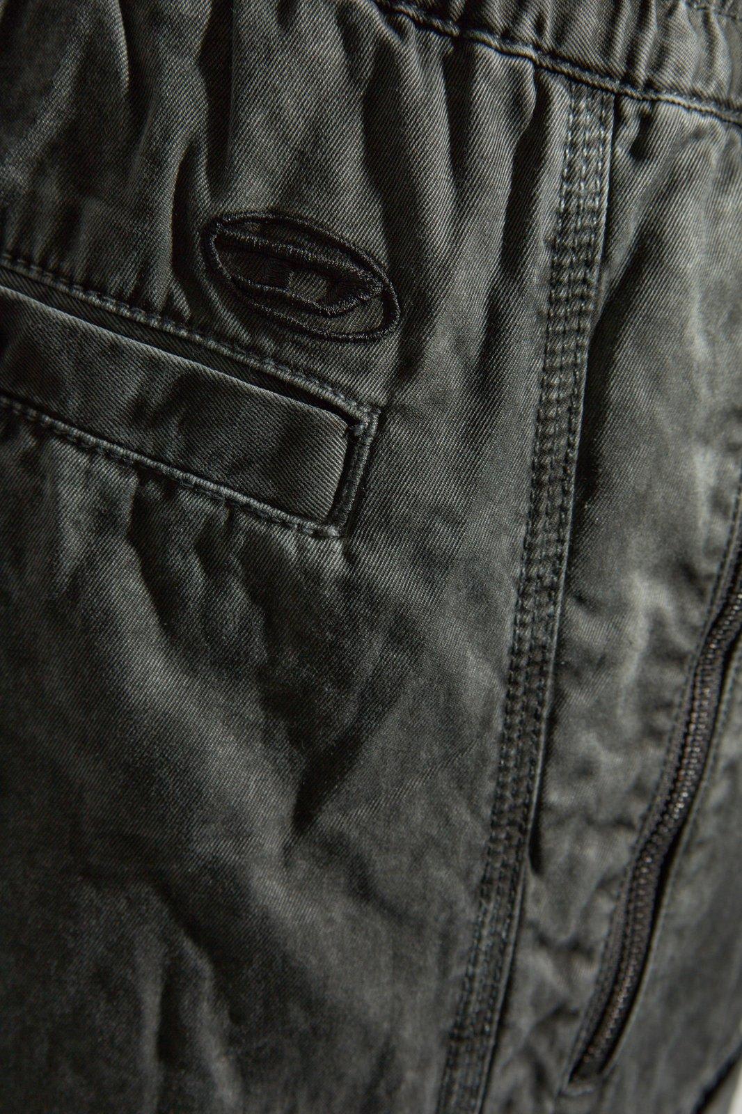 Diesel Elastic Waistband Casual Pants In Grey