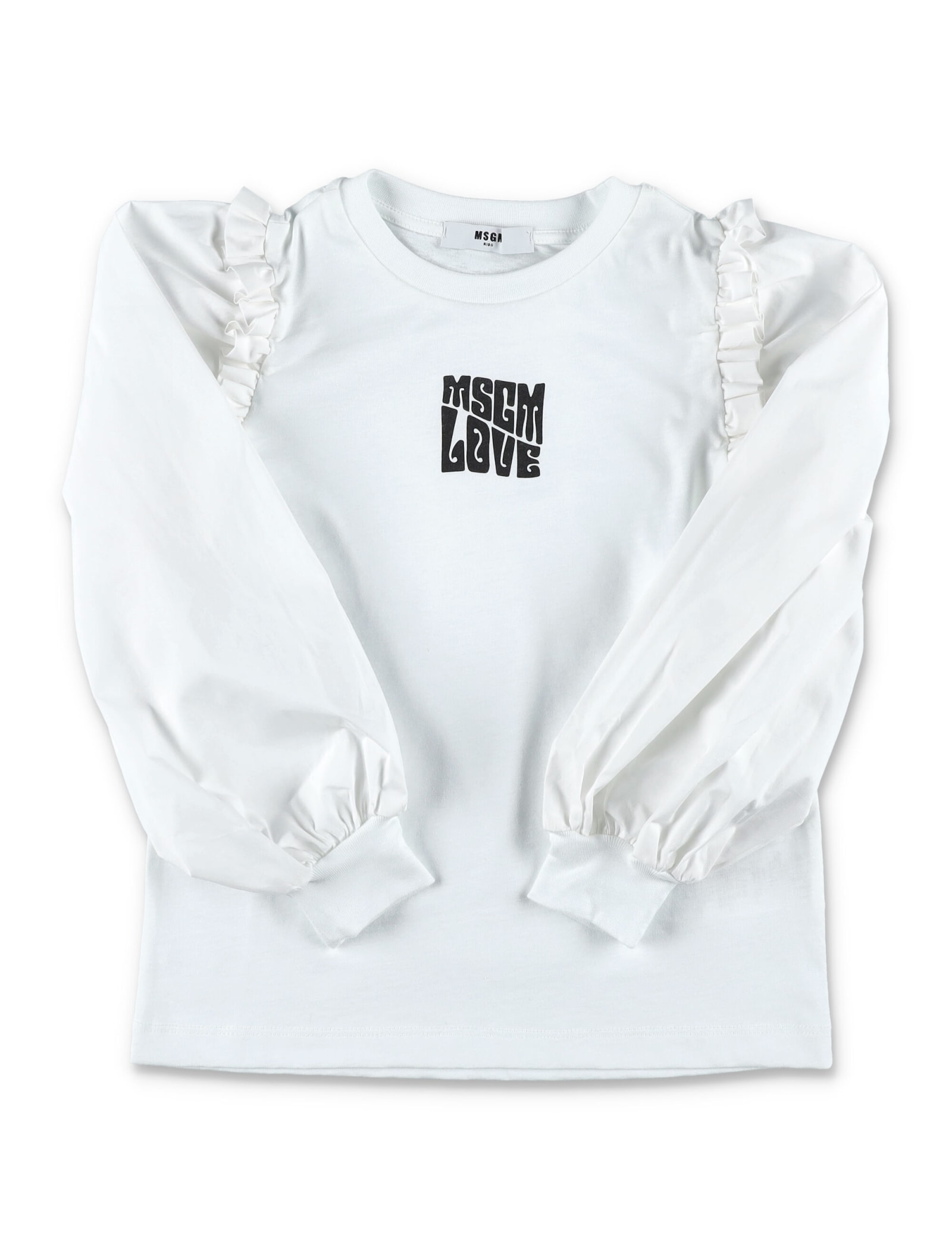 MSGM L/s T-shirt With Frill And Balloon Sleeves