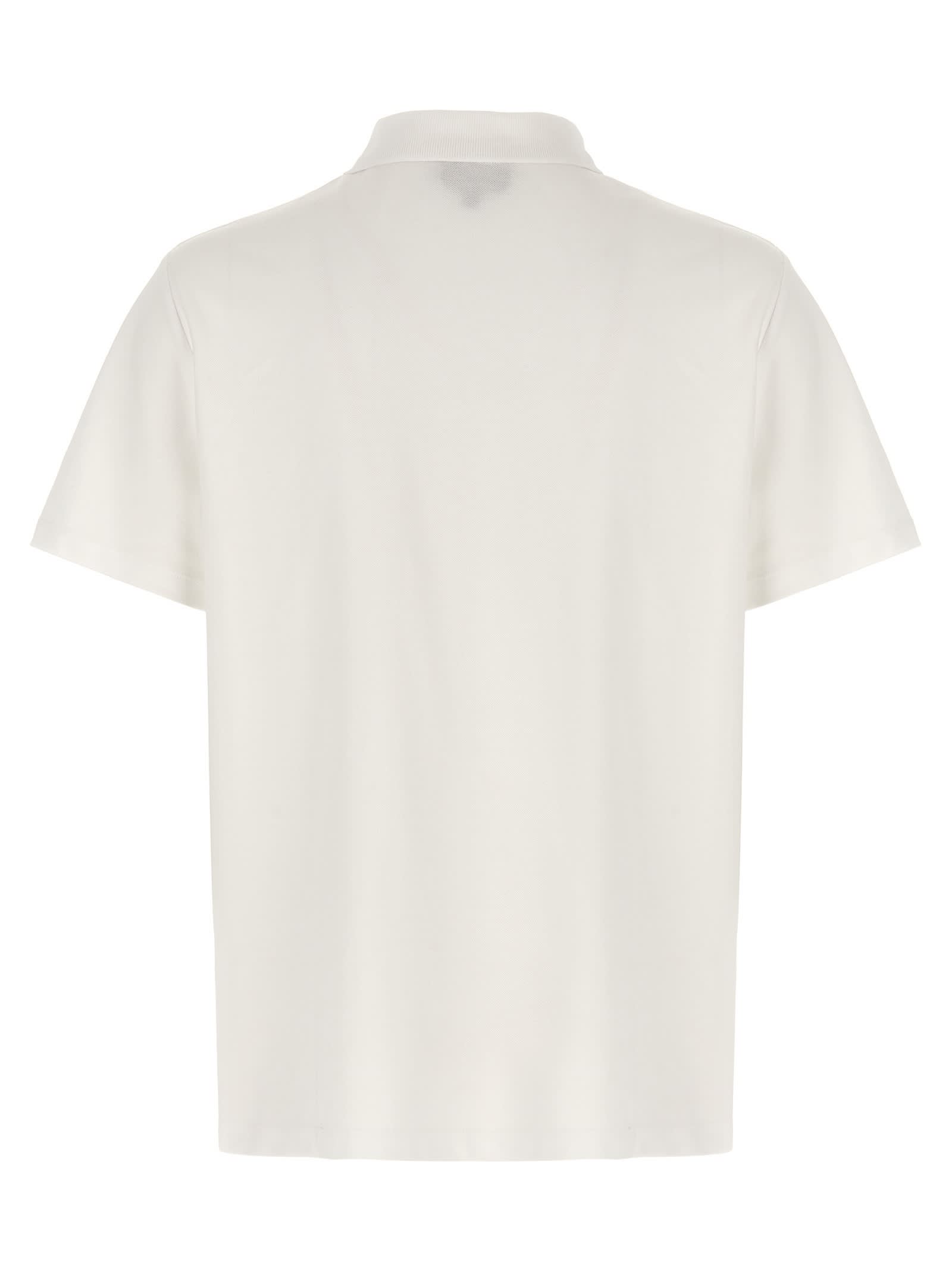Shop Apc Logo Embroidery Polo Shirt In White