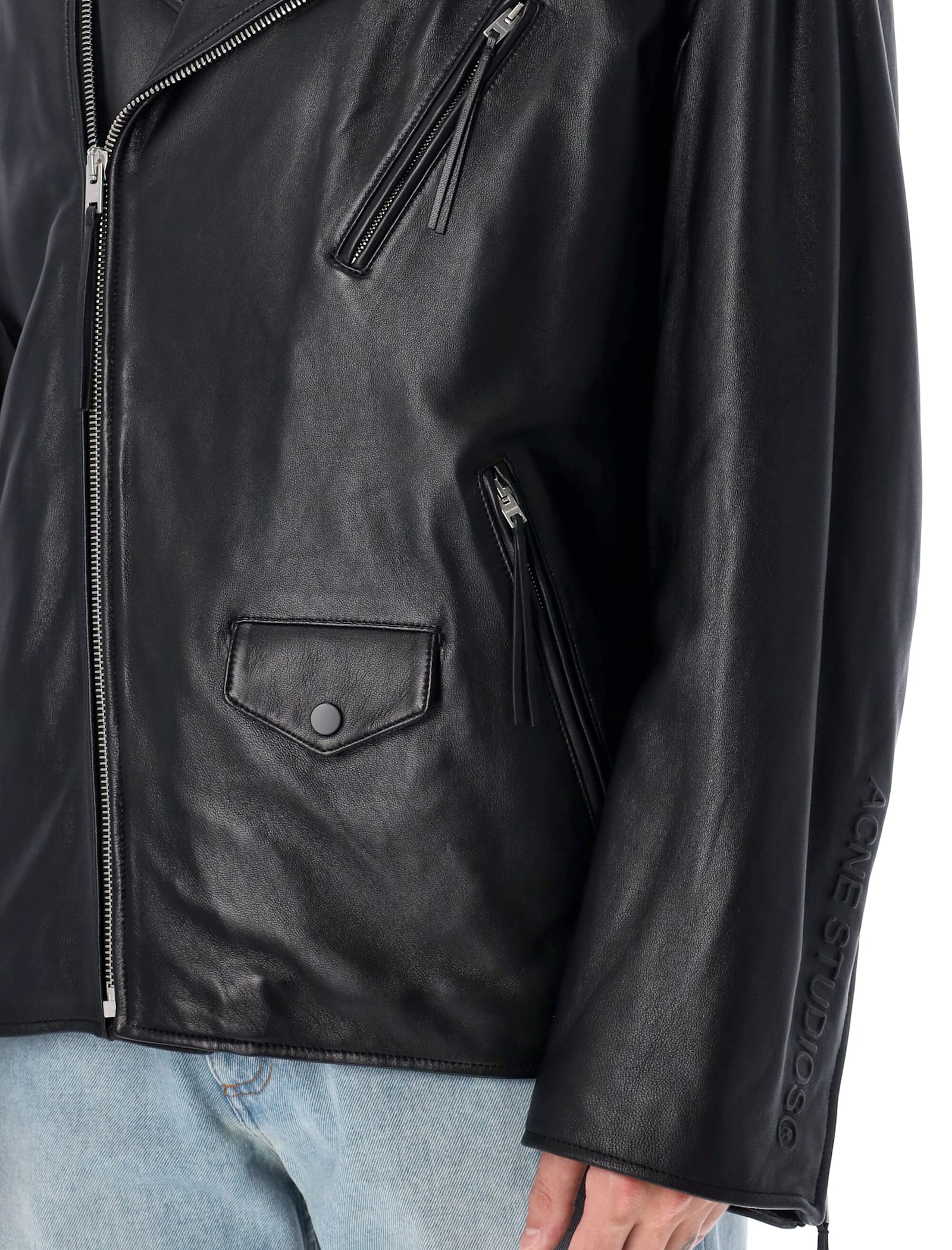 Shop Acne Studios Biker Jacket In Black