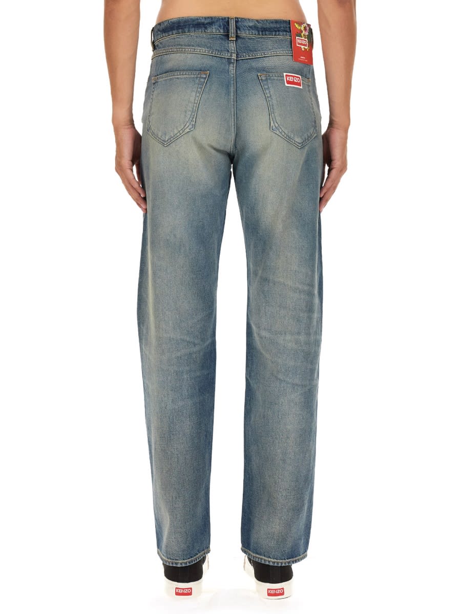 Shop Kenzo Straight Fit Jeans In Blue