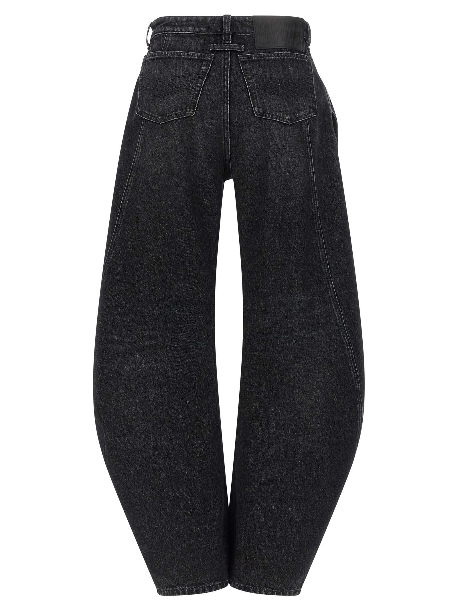 Jean Paul Gaultier High Rise Wide Leg Trousers With Belt Loops In Black