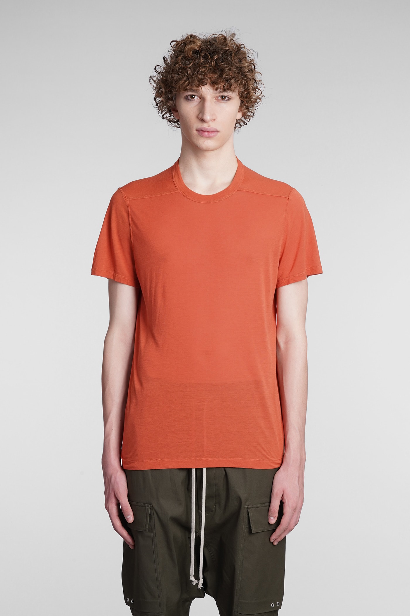 Rick Owens Panelled Cotton-jersey T-shirt In Orange
