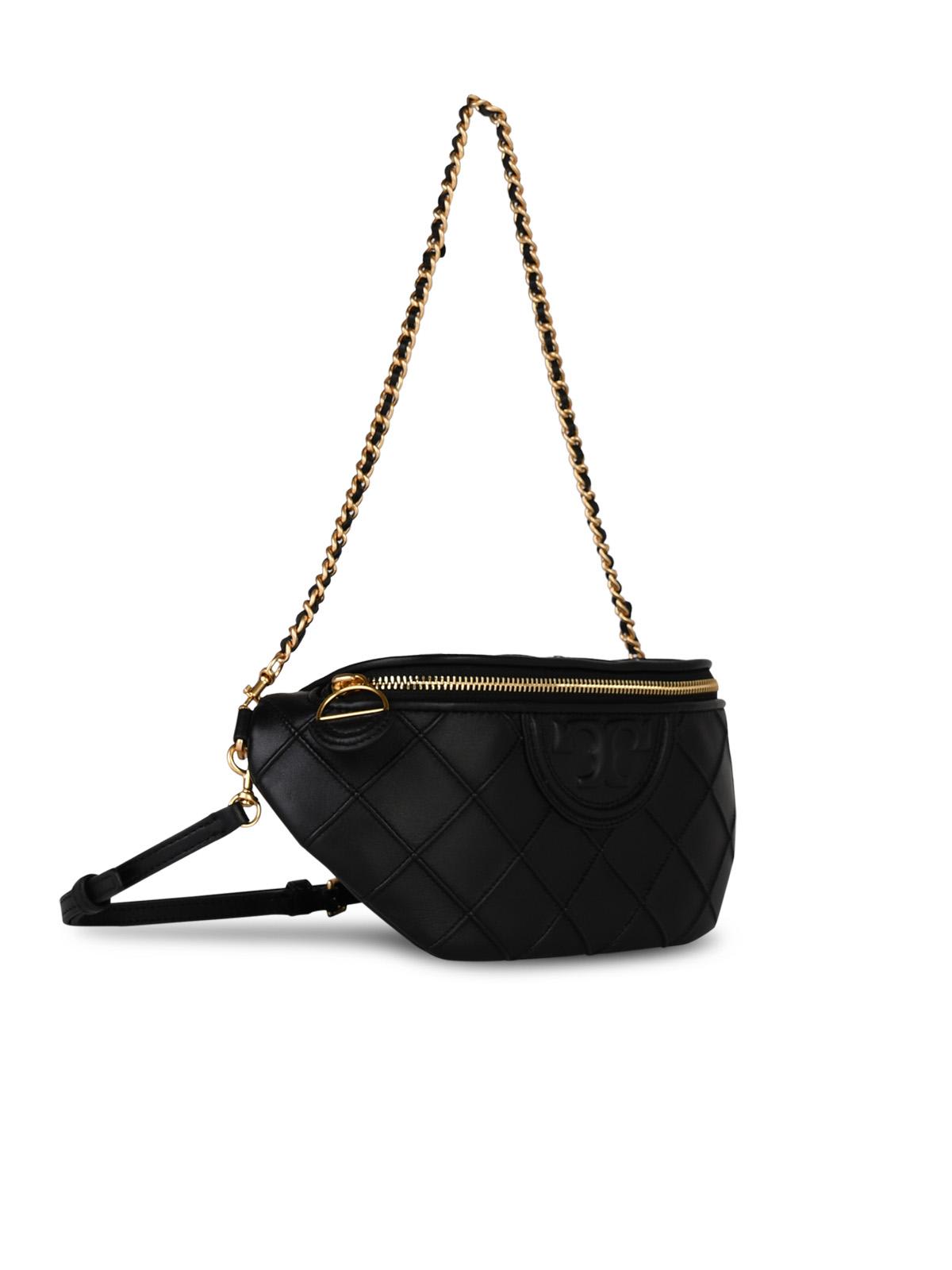 Tory Burch Fleming Black Leather Fanny Pack