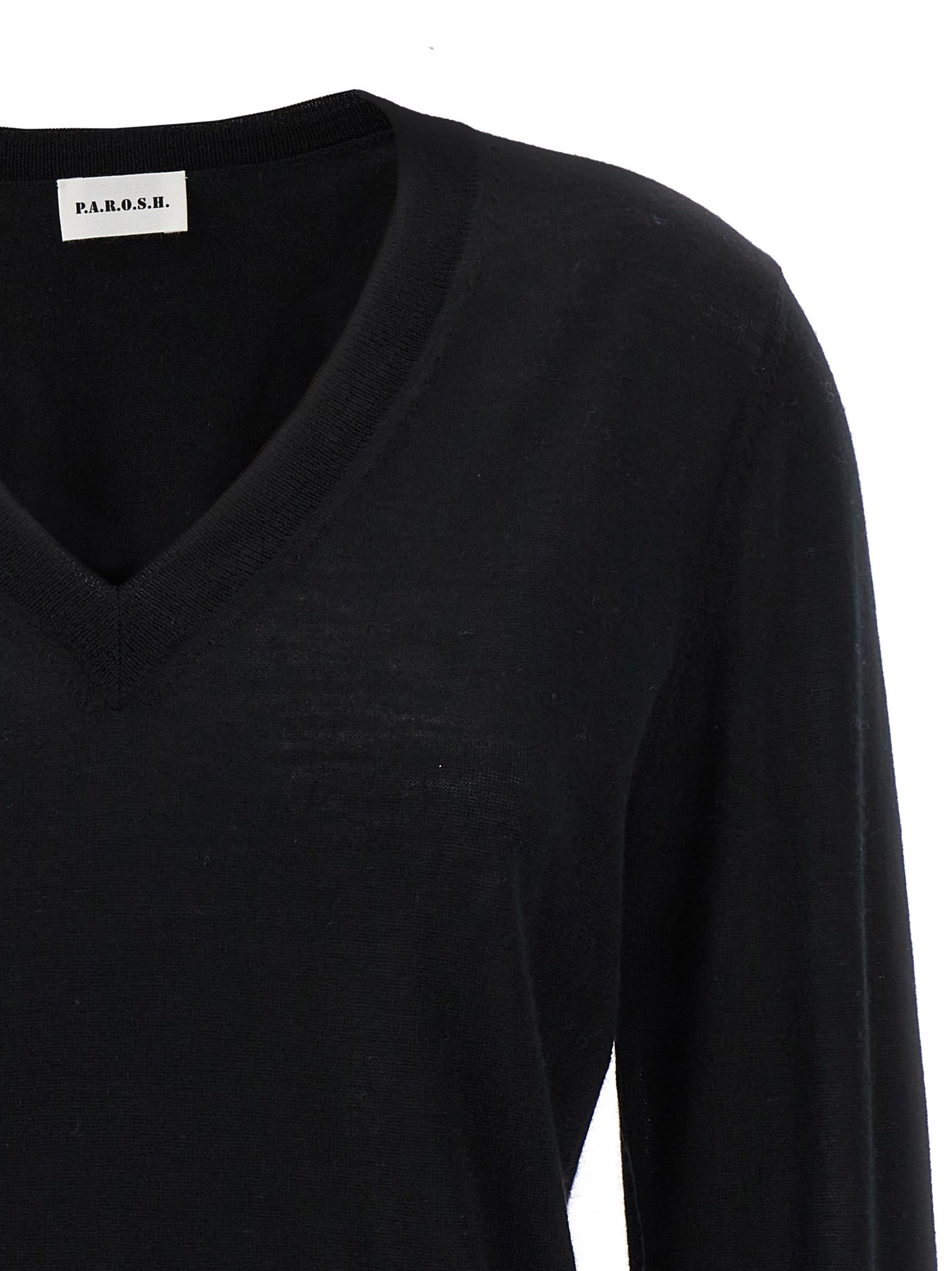 Shop P.a.r.o.s.h V-neck Sweater In Black