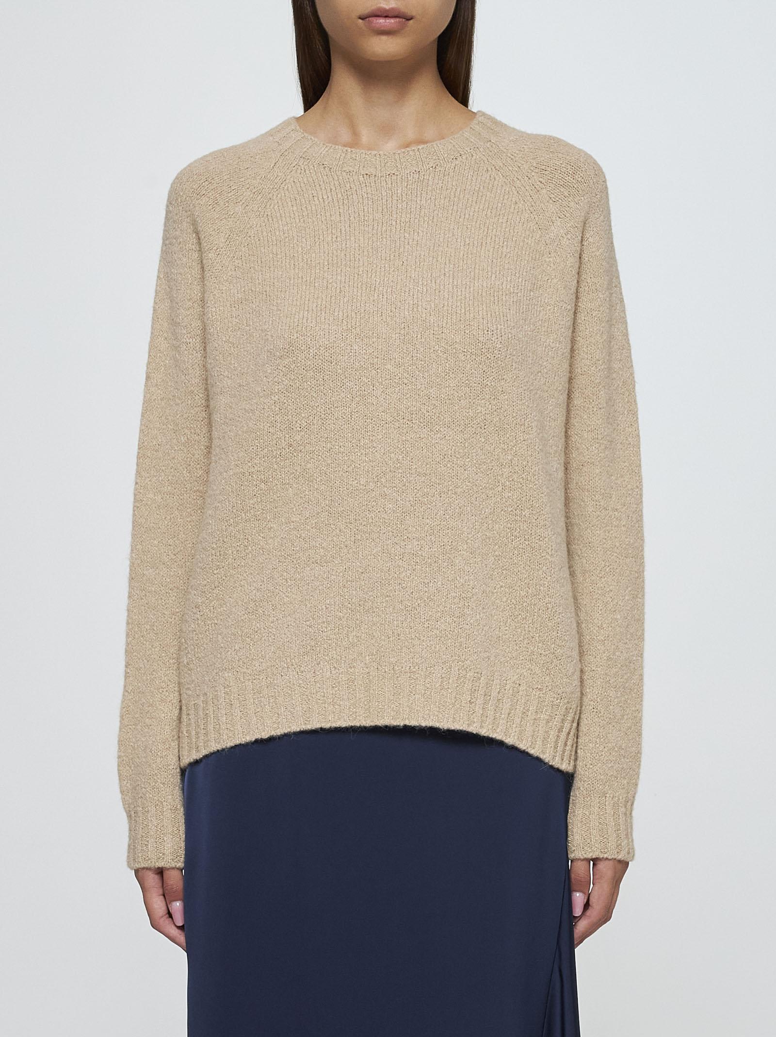 Shop Weekend Max Mara Ghiacci Alpaca-blend Sweater In Beige