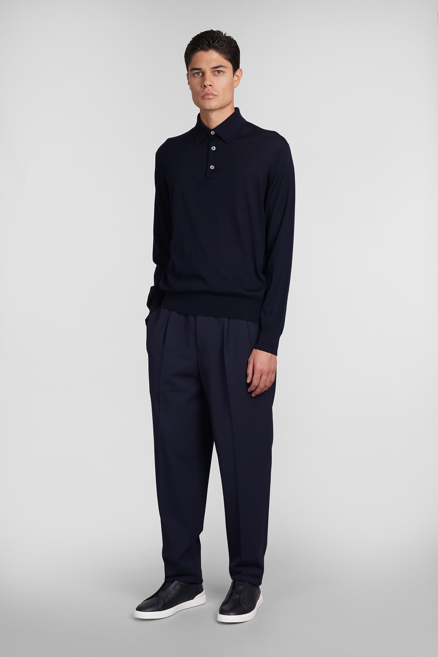 Shop Zegna Knitwear In Blue Wool