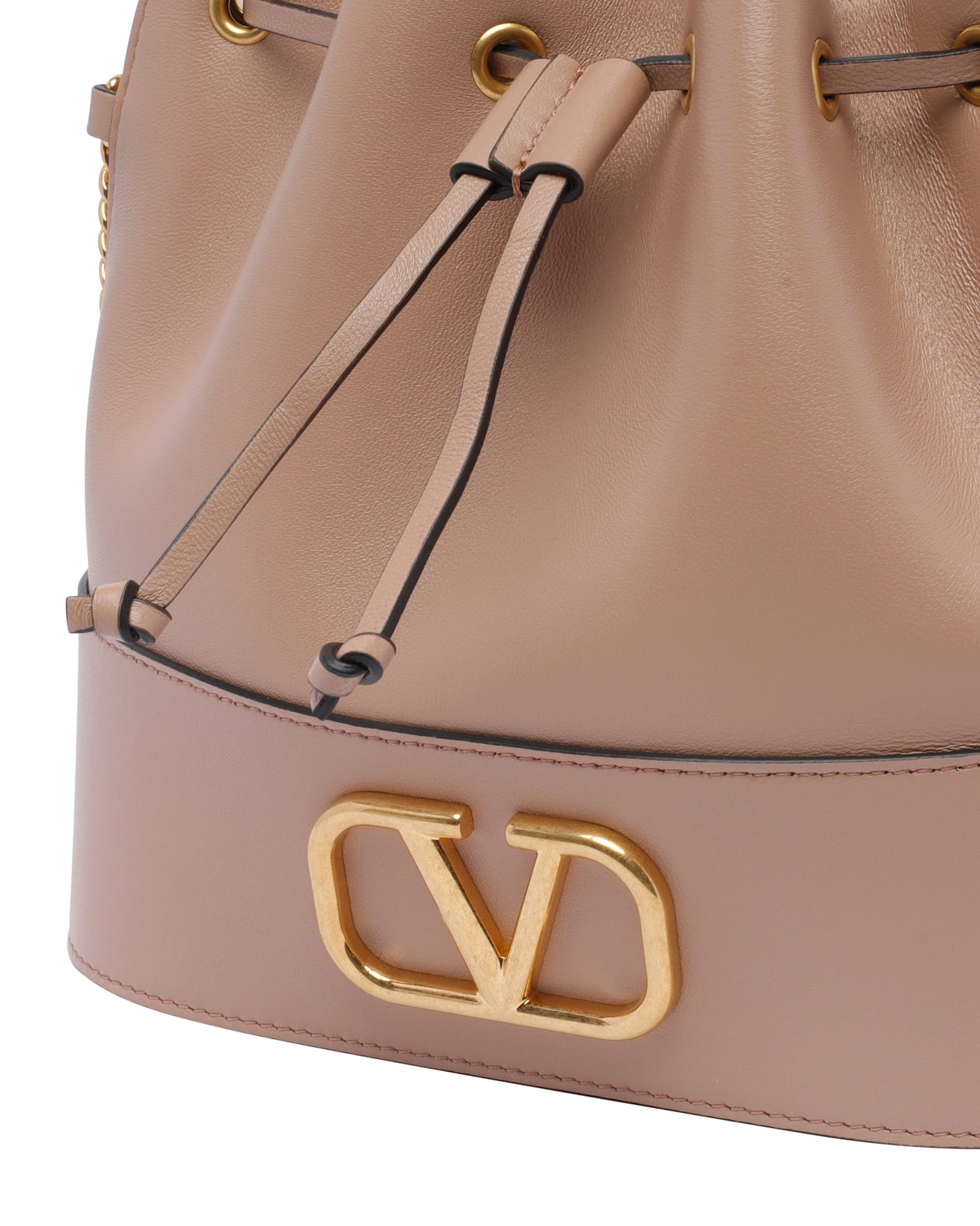 Valentino Garavani Vlogo Signature Leather Bucket Bag