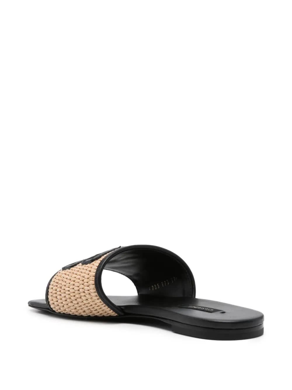 Shop Casadei Toffee And Black Portofino Flat Sandals