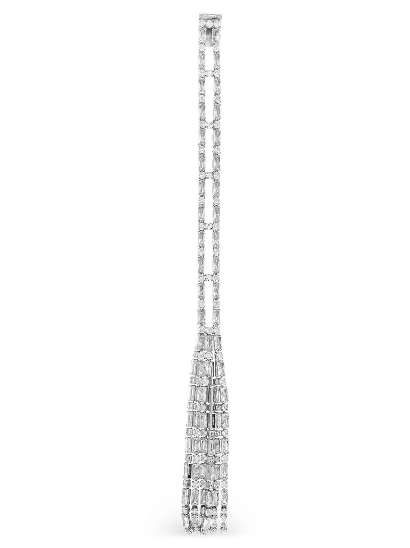 Dsquared2 Crystal Drop Earrings Geometric Detailing In Metallic