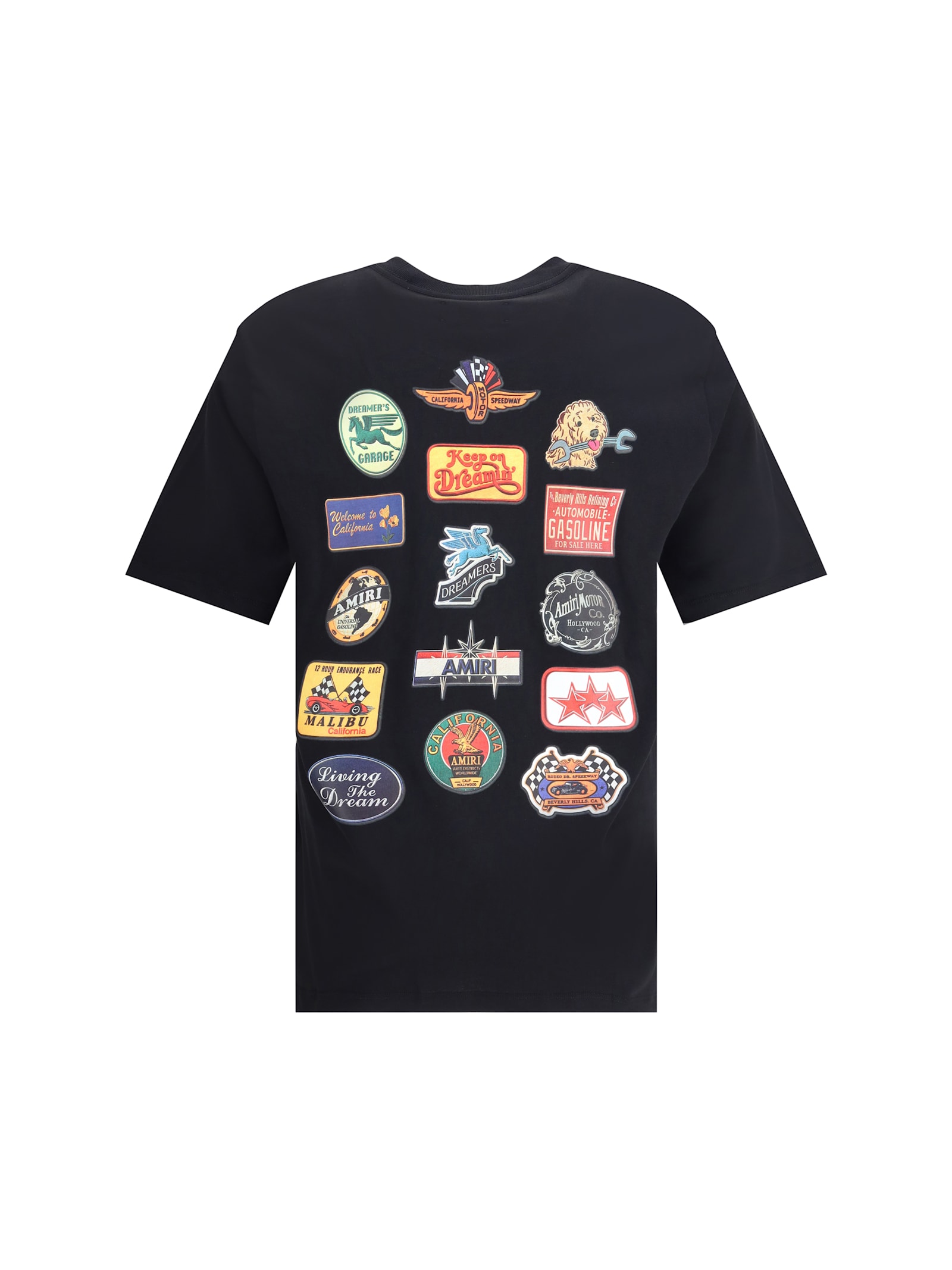 Amiri Graphic Print Cotton T-shirt With Multicolored Back In Black